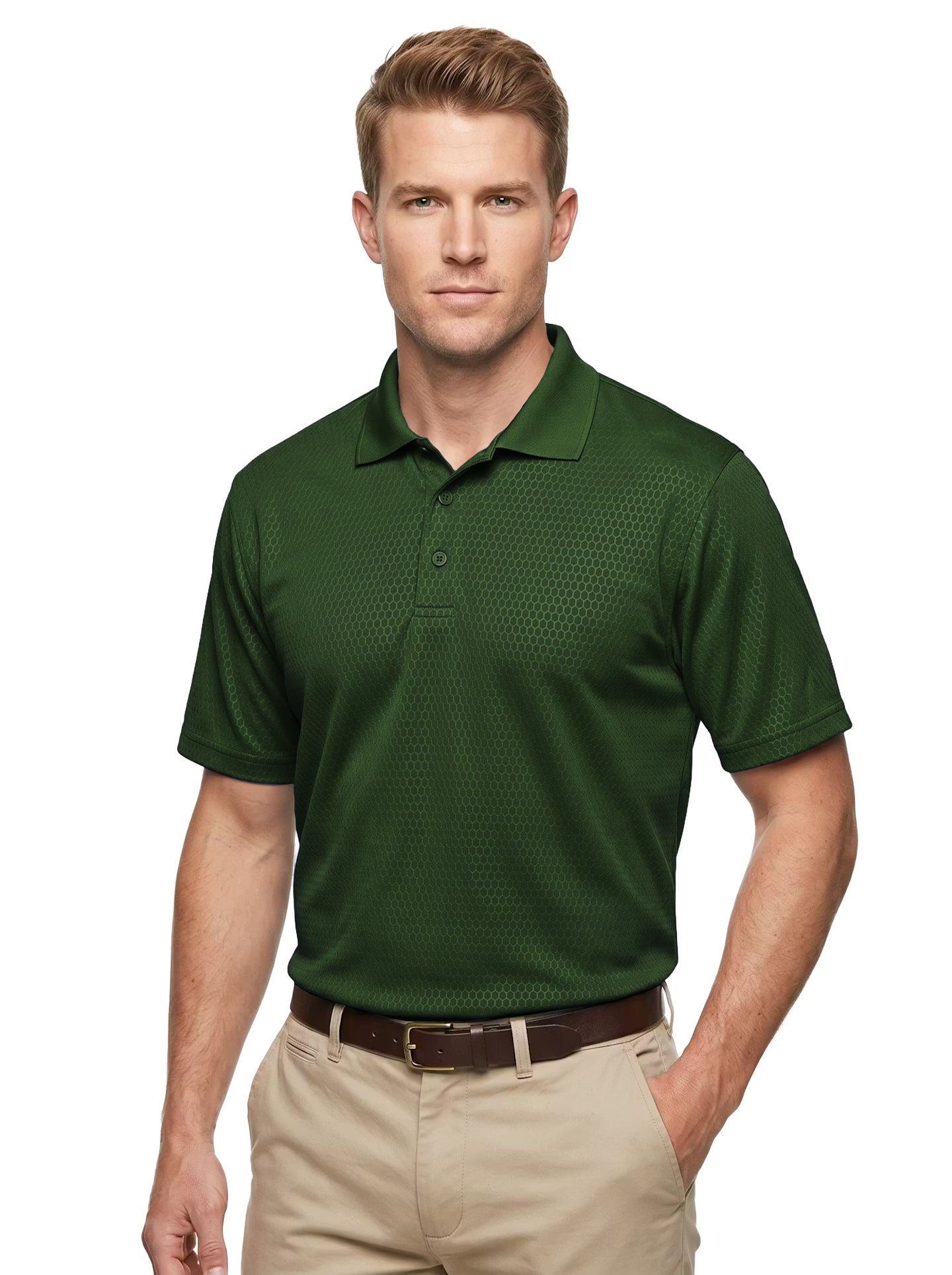1365-EMB Men's' Embossed Honeycomb Pique Polo
