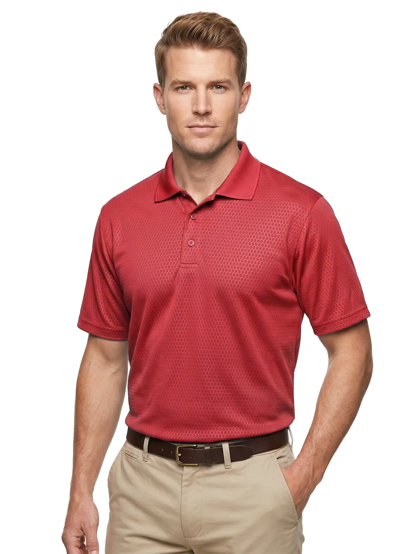 1365-EMB Men's' Embossed Honeycomb Pique Polo