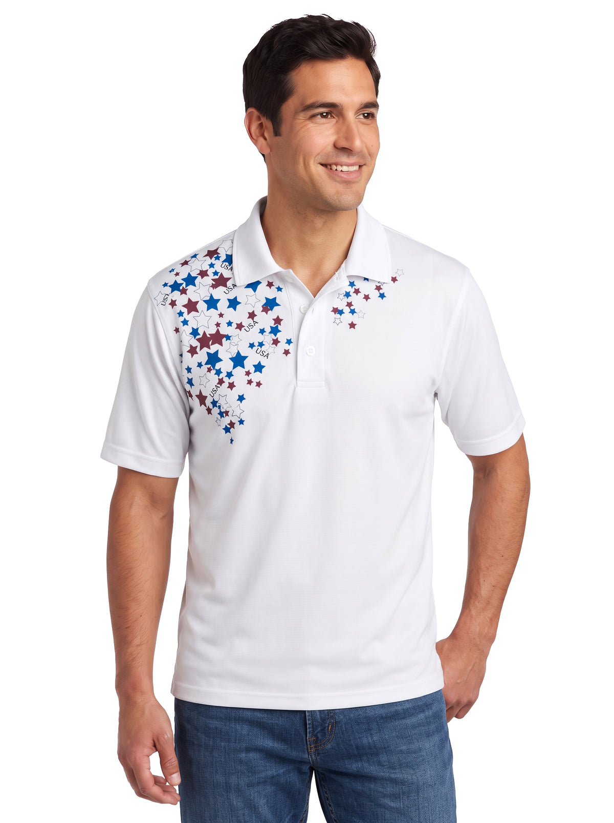 1371-PTM Men's Patriotic Polo