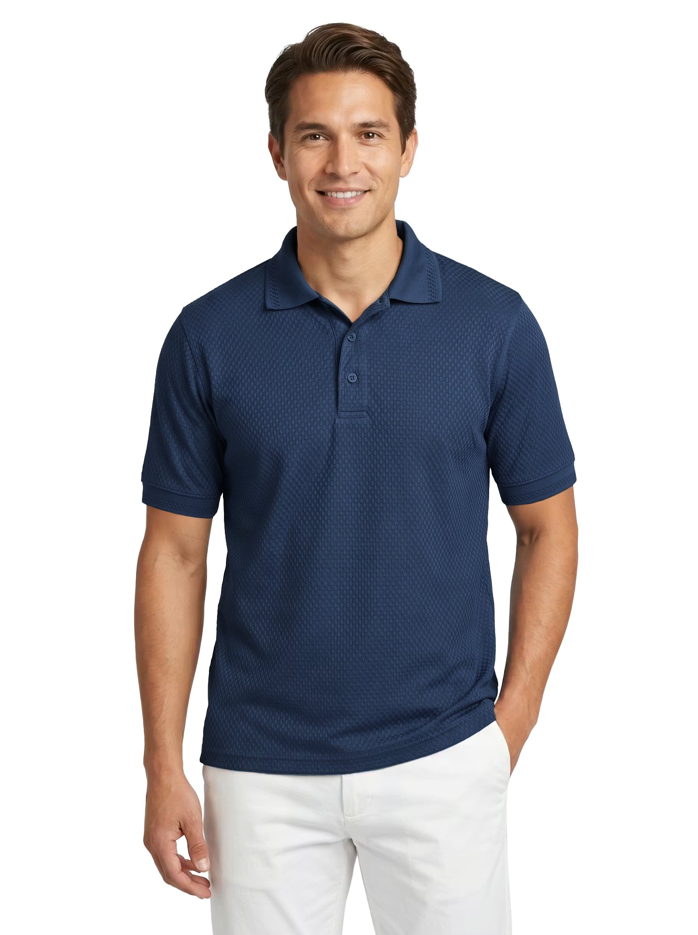 1376-BKW Men's Basket Weave Polo
