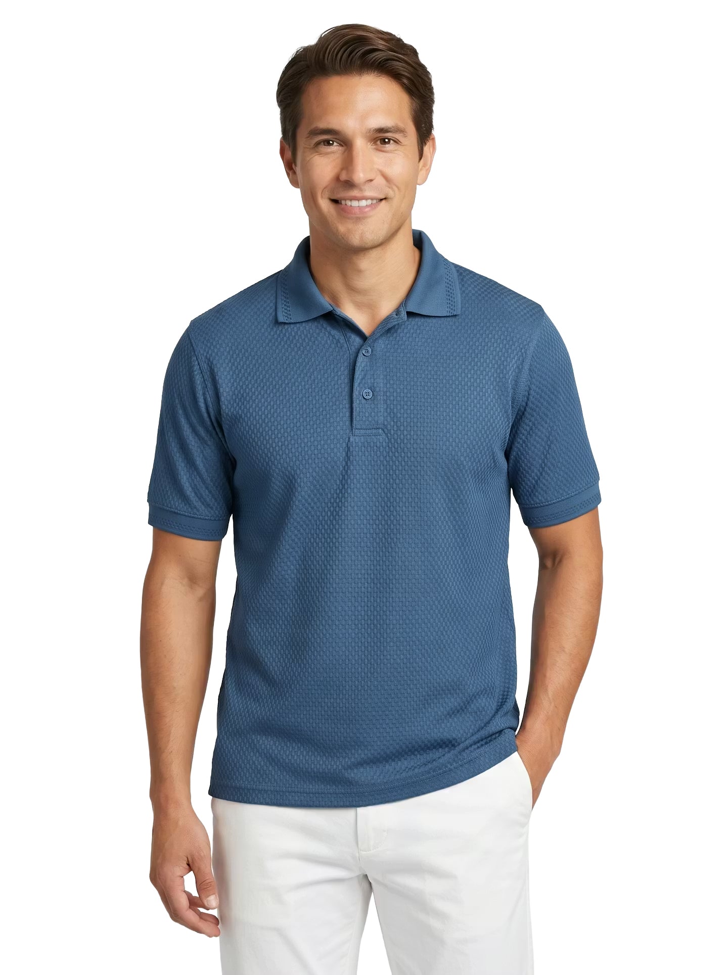 1376-BKW Men's Basket Weave Polo