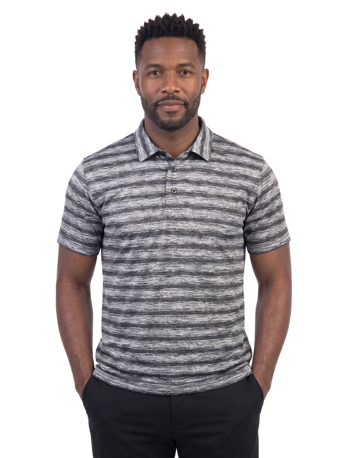 1382-OBS Men's Ombre Stripe Polo