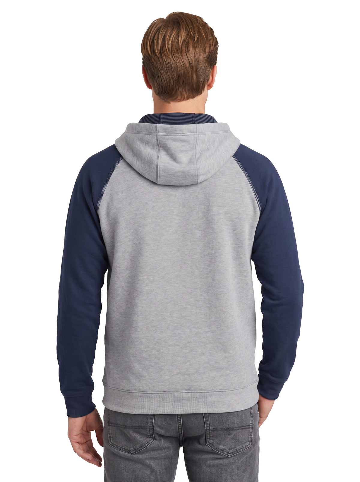 1737-CVC Unisex Cotton Polyester Fleece Two-Tone Raglan Pullover Hoodie