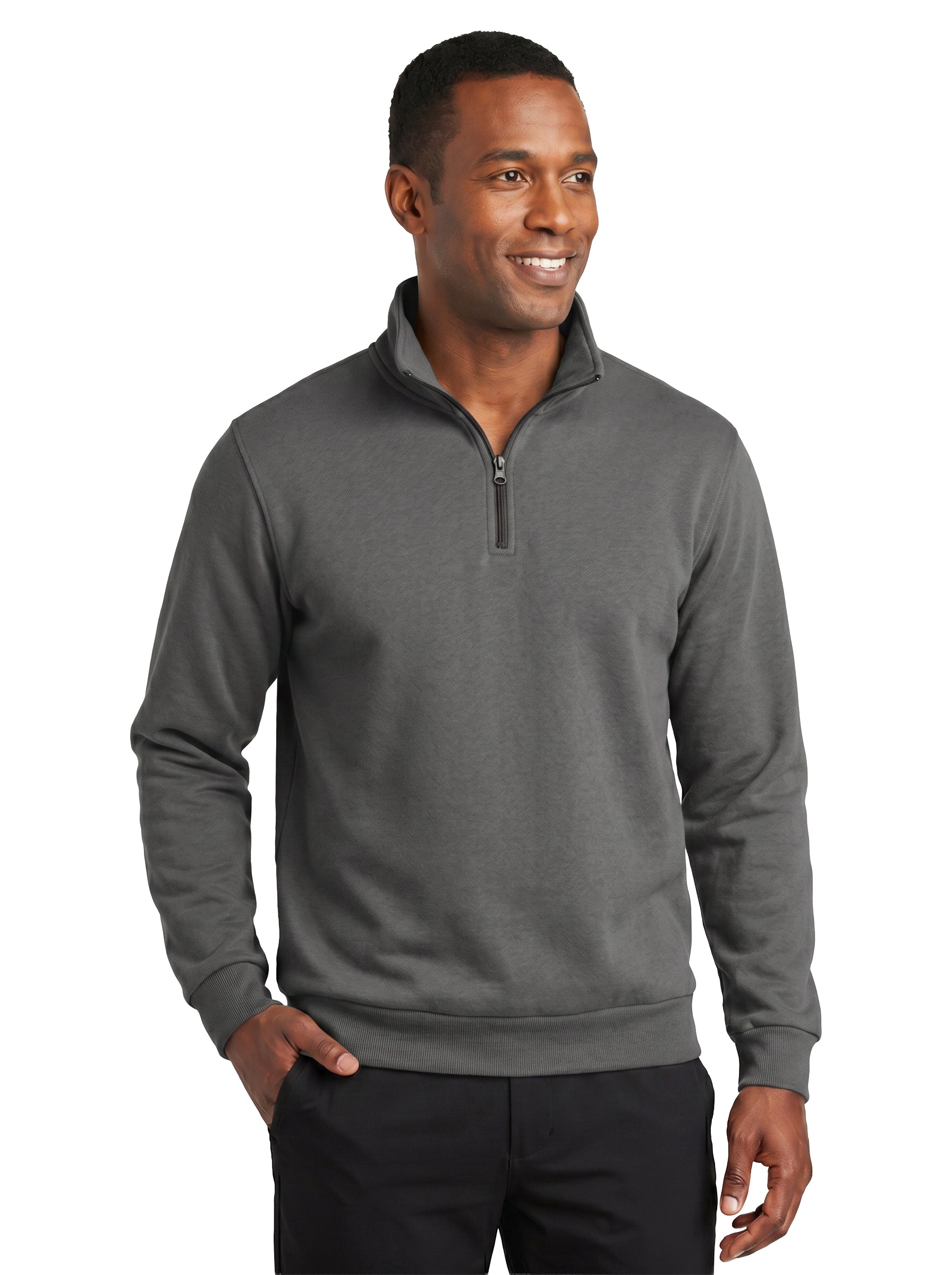 1741-CVC Men's Cotton Polyester Fleece ¼ Zip Pullover