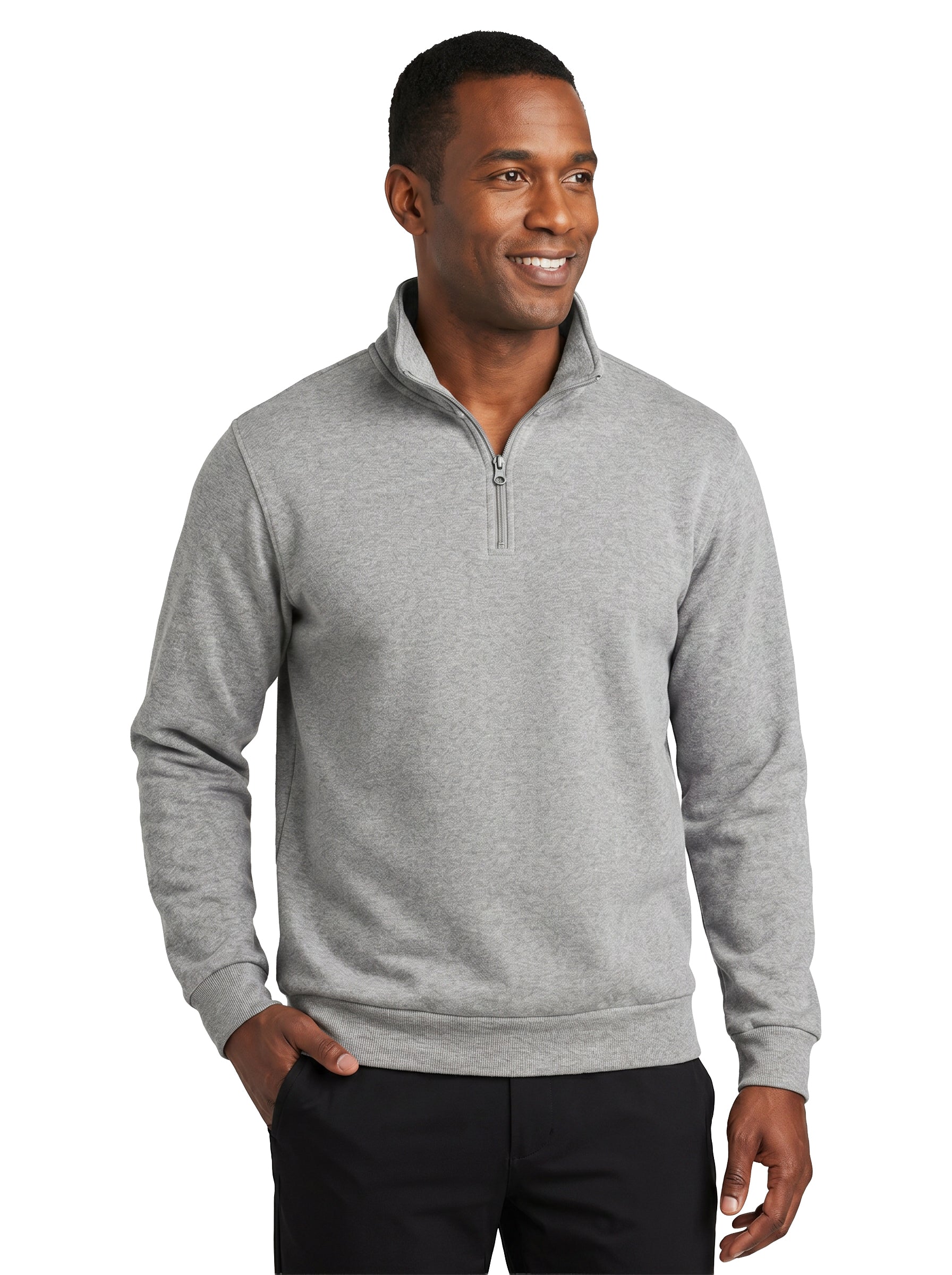 1741-CVC Men's Cotton Polyester Fleece ¼ Zip Pullover