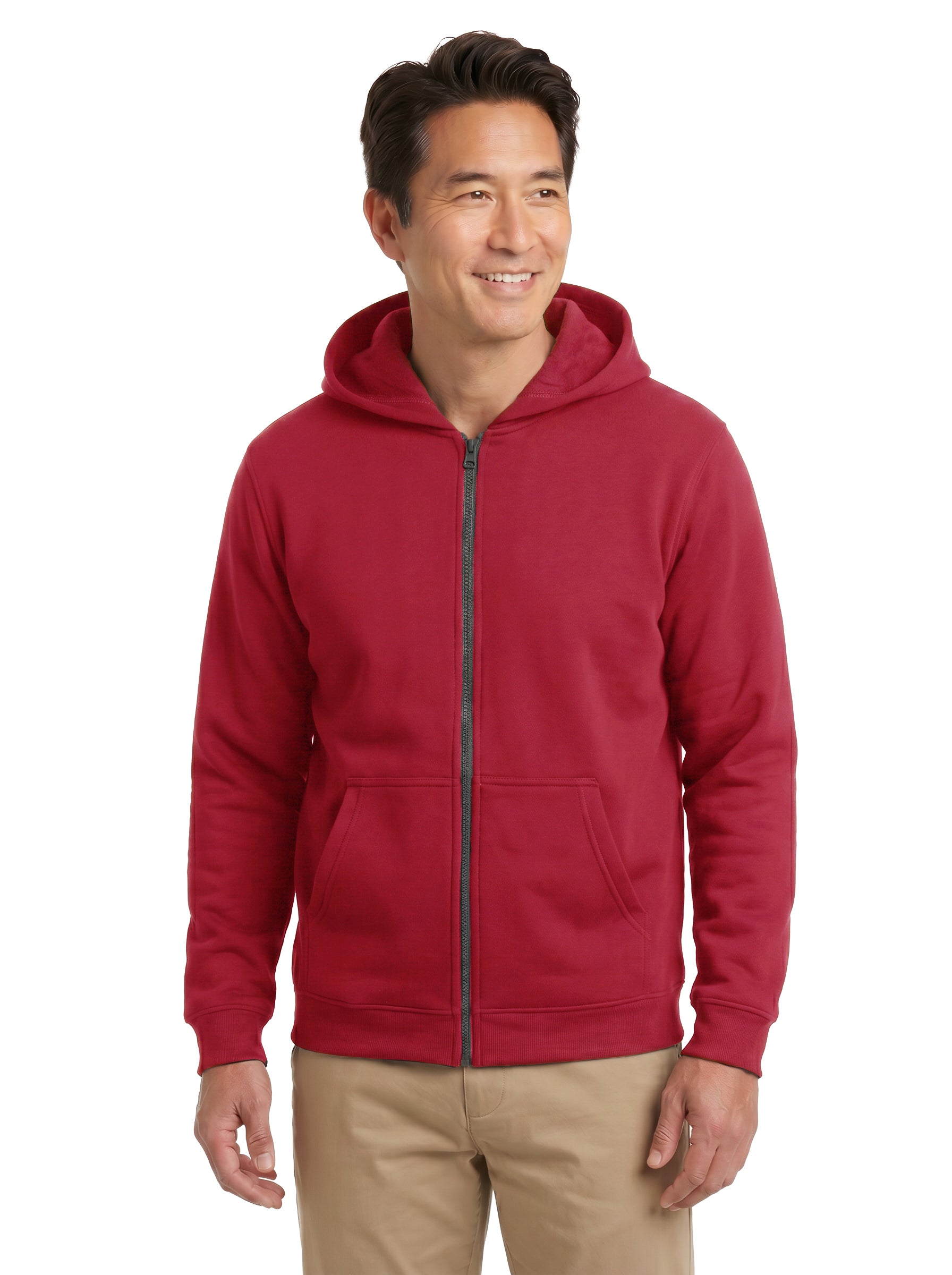 1746-CVC Unisex Cotton Polyester Fleece Full Zip Hoodie