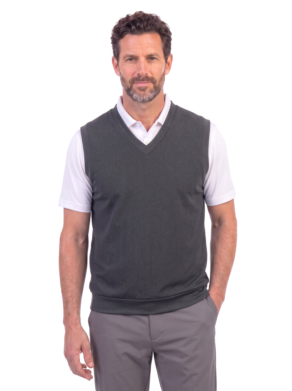 1819-CBS Chambray V-Neck Vest