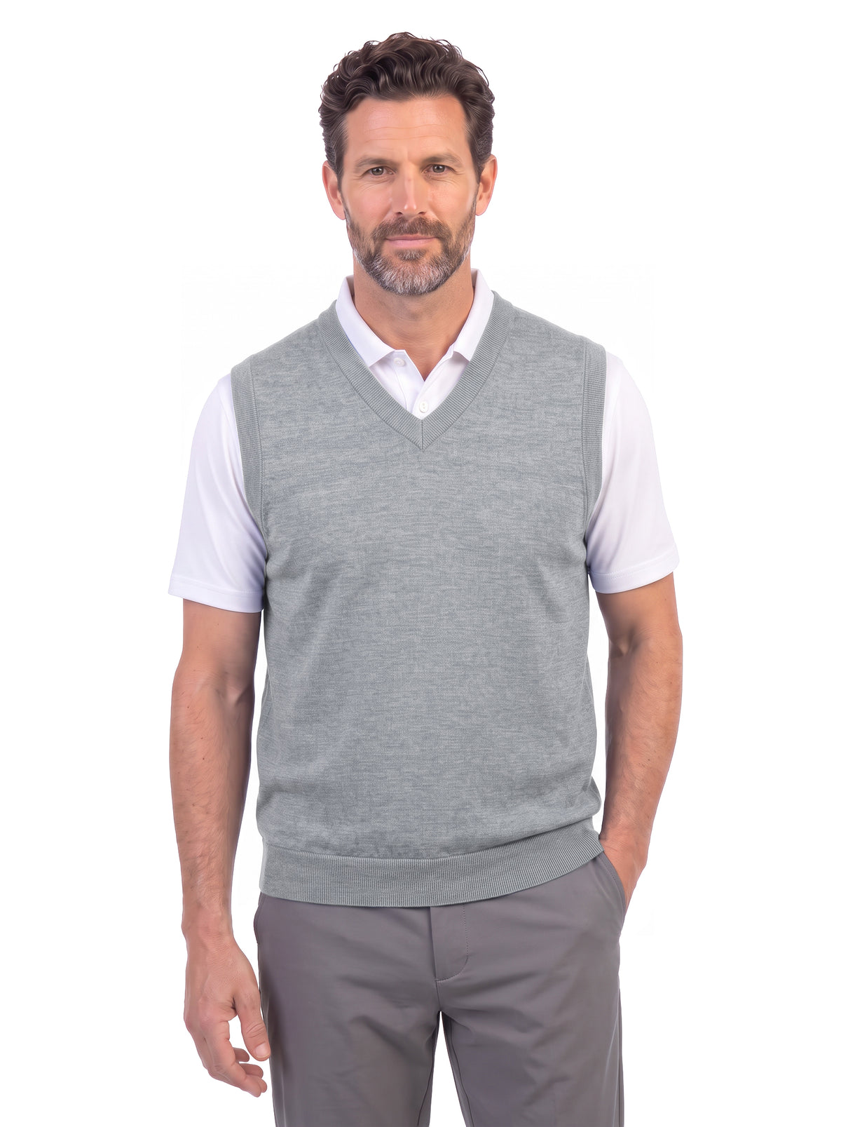 1819-CBS Chambray V-Neck Vest