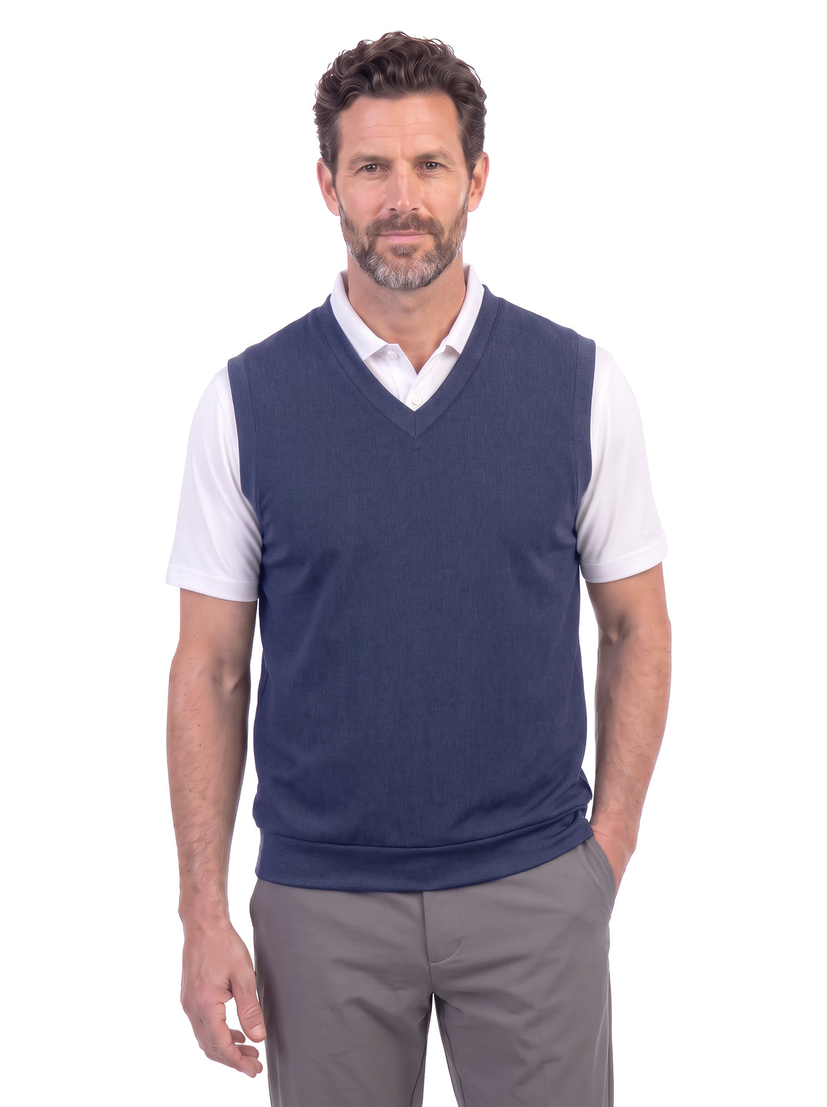 1819-CBS Chambray V-Neck Vest