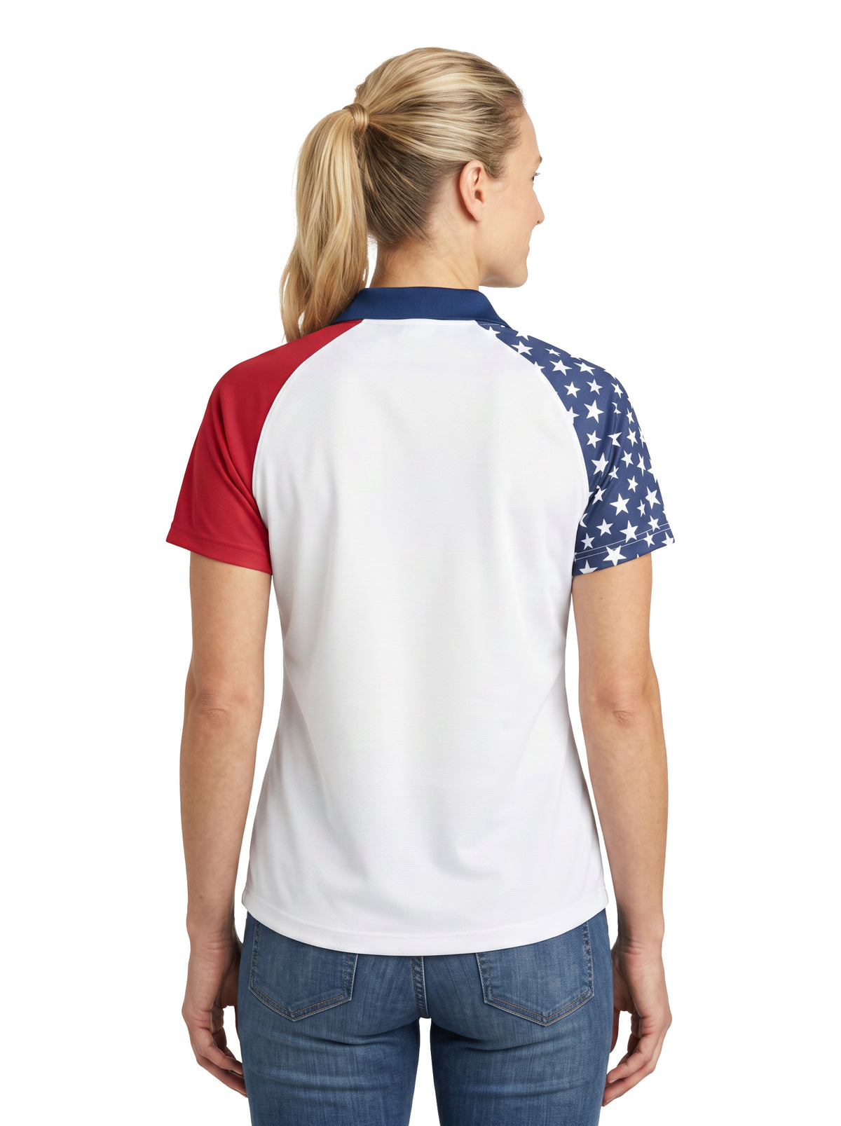 236-PTM Women's Poly Ottoman Patriotic Polo