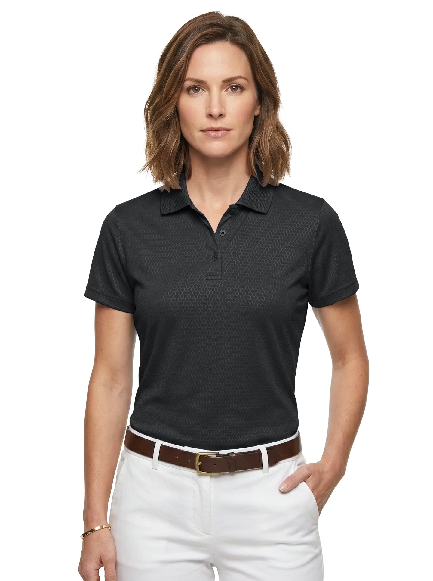 265-EMB  Women's Embossed Honeycomb Polo