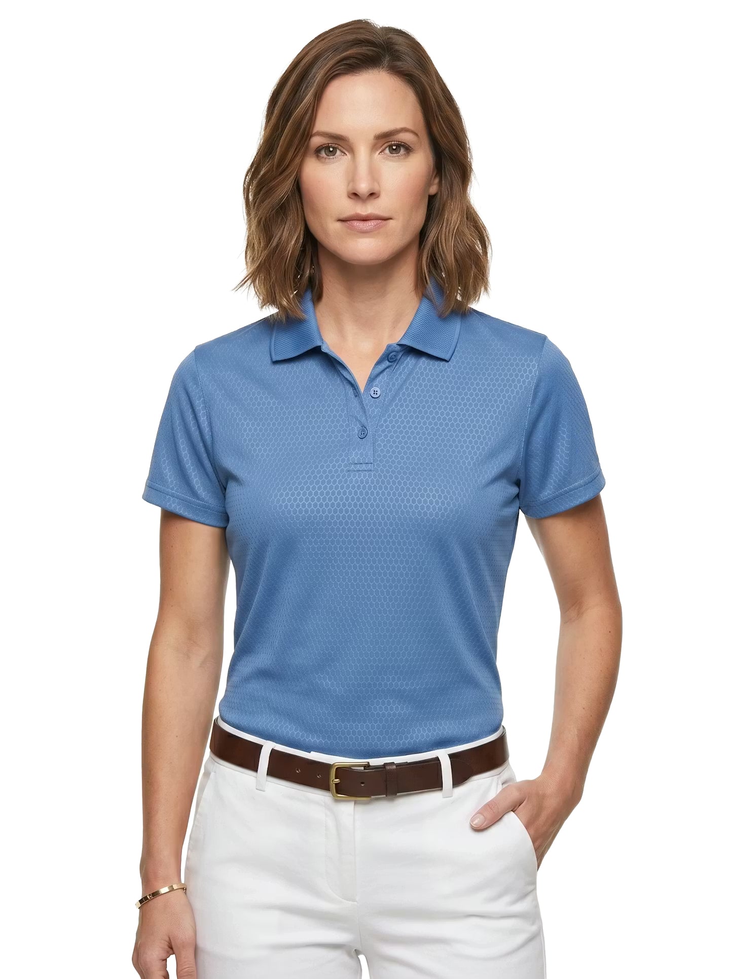 265-EMB  Women's Embossed Honeycomb Polo