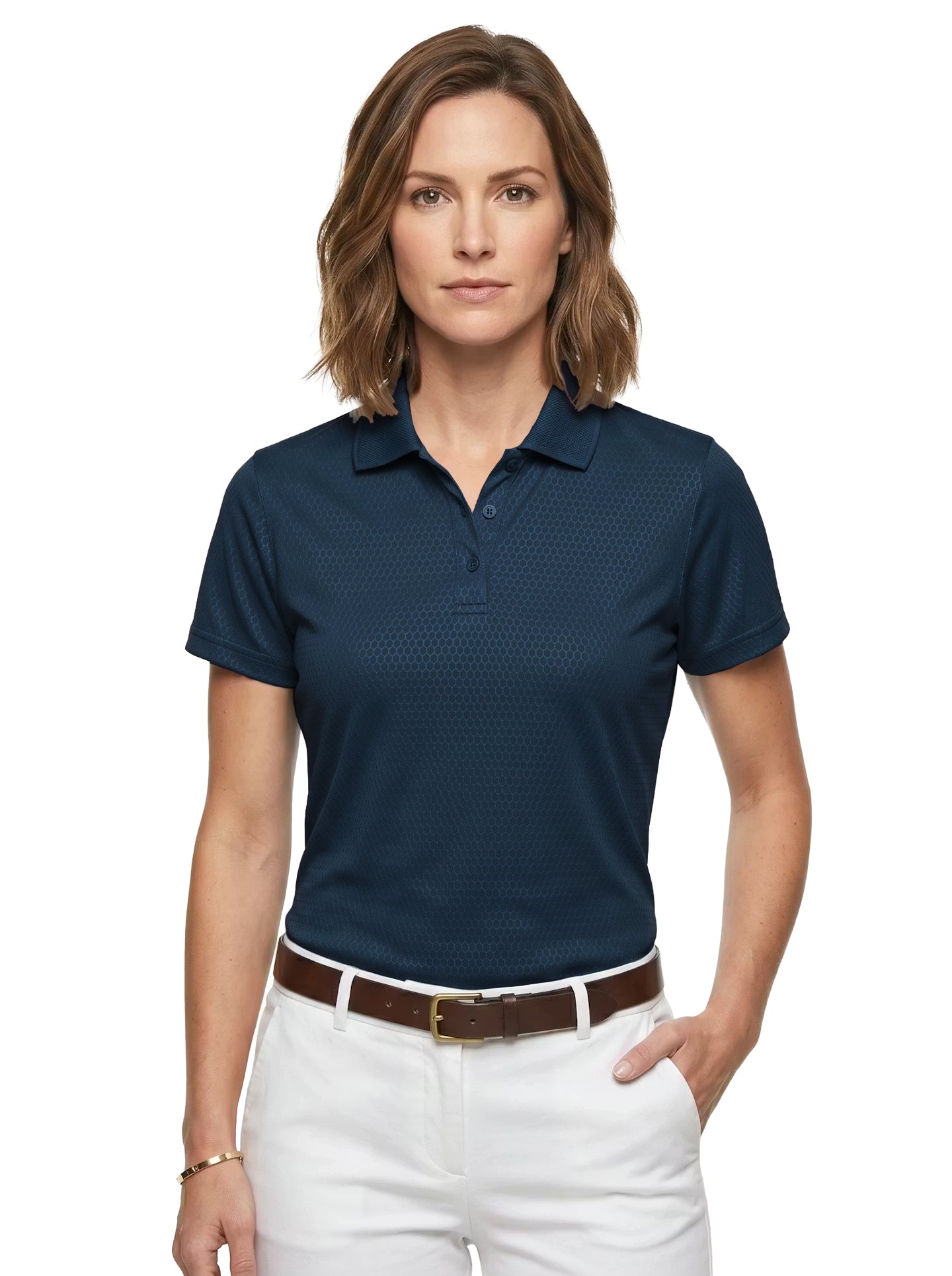 265-EMB  Women's Embossed Honeycomb Polo