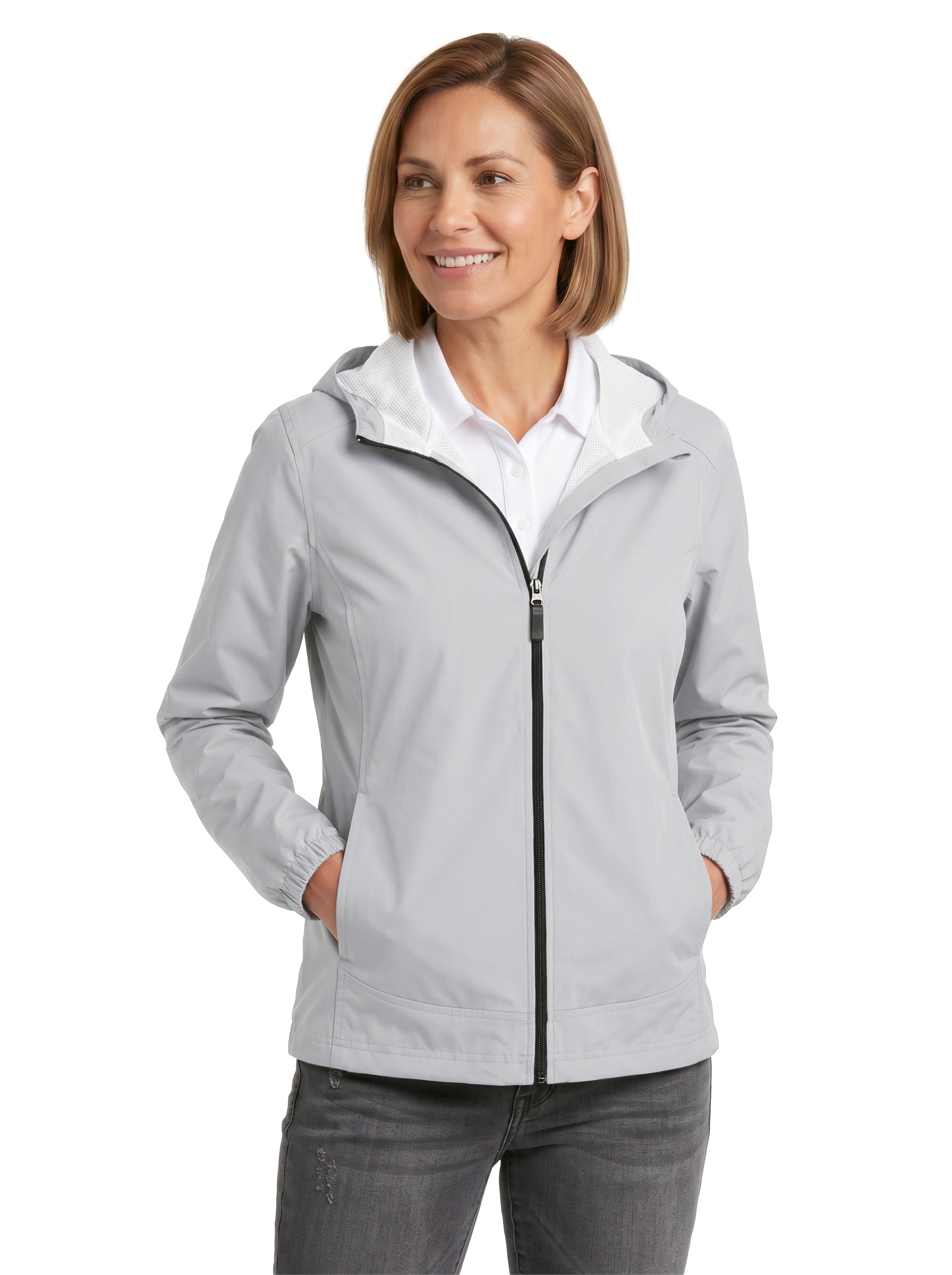 306-WBK Women's Full Zip Hooded Wind Jacket
