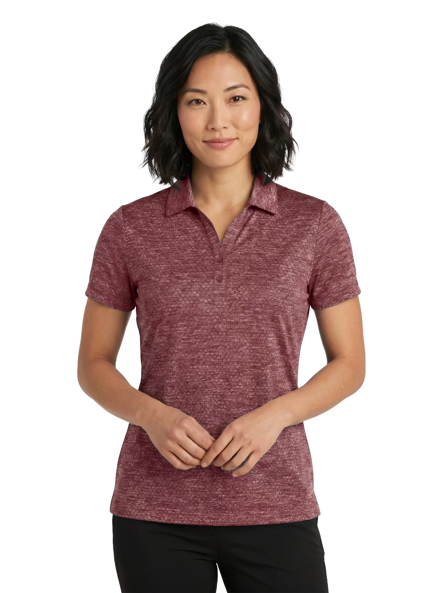 308-HJK Women's Honeycomb Jacquard Polo