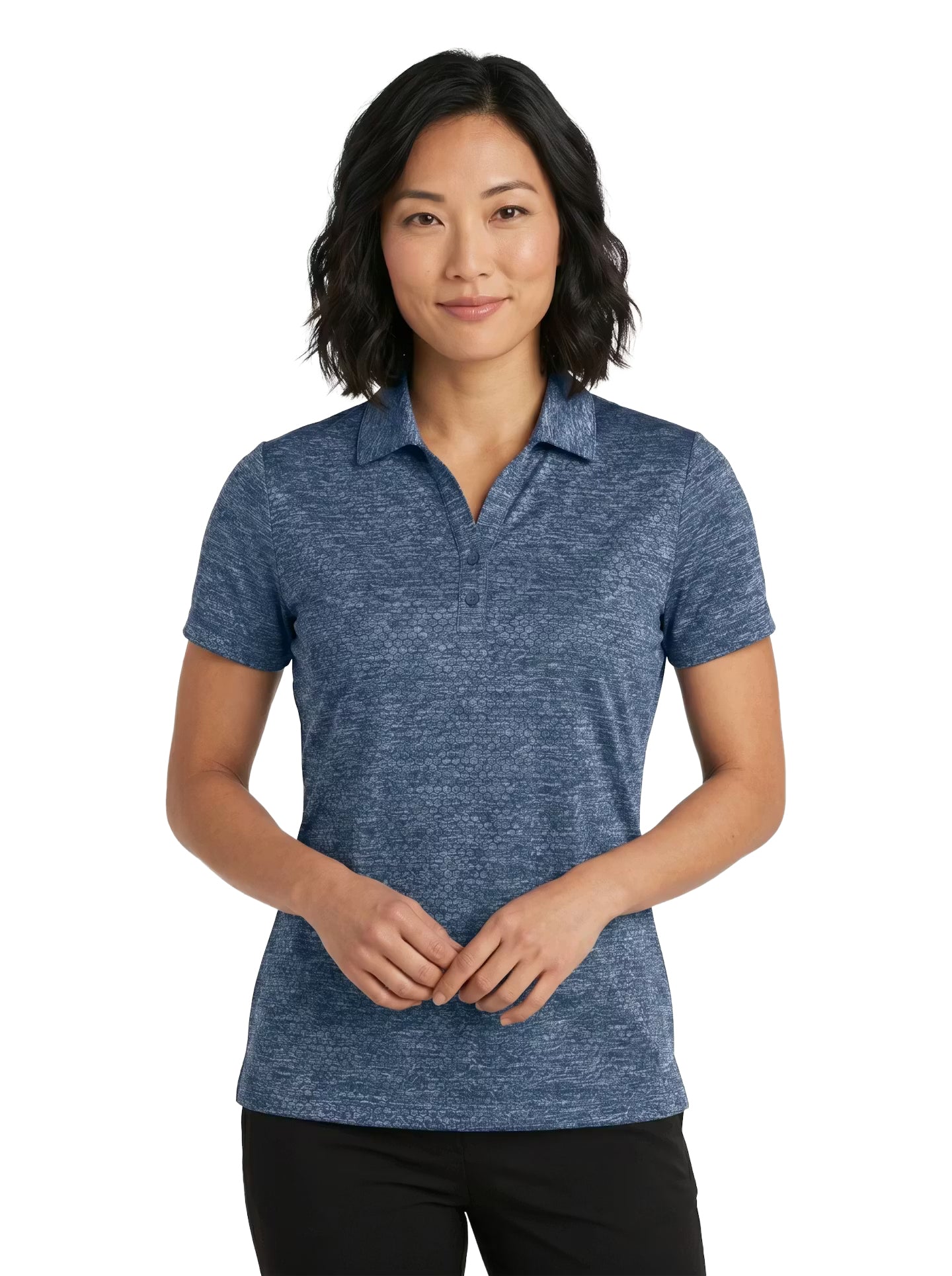 308-HJK Women's Honeycomb Jacquard Polo