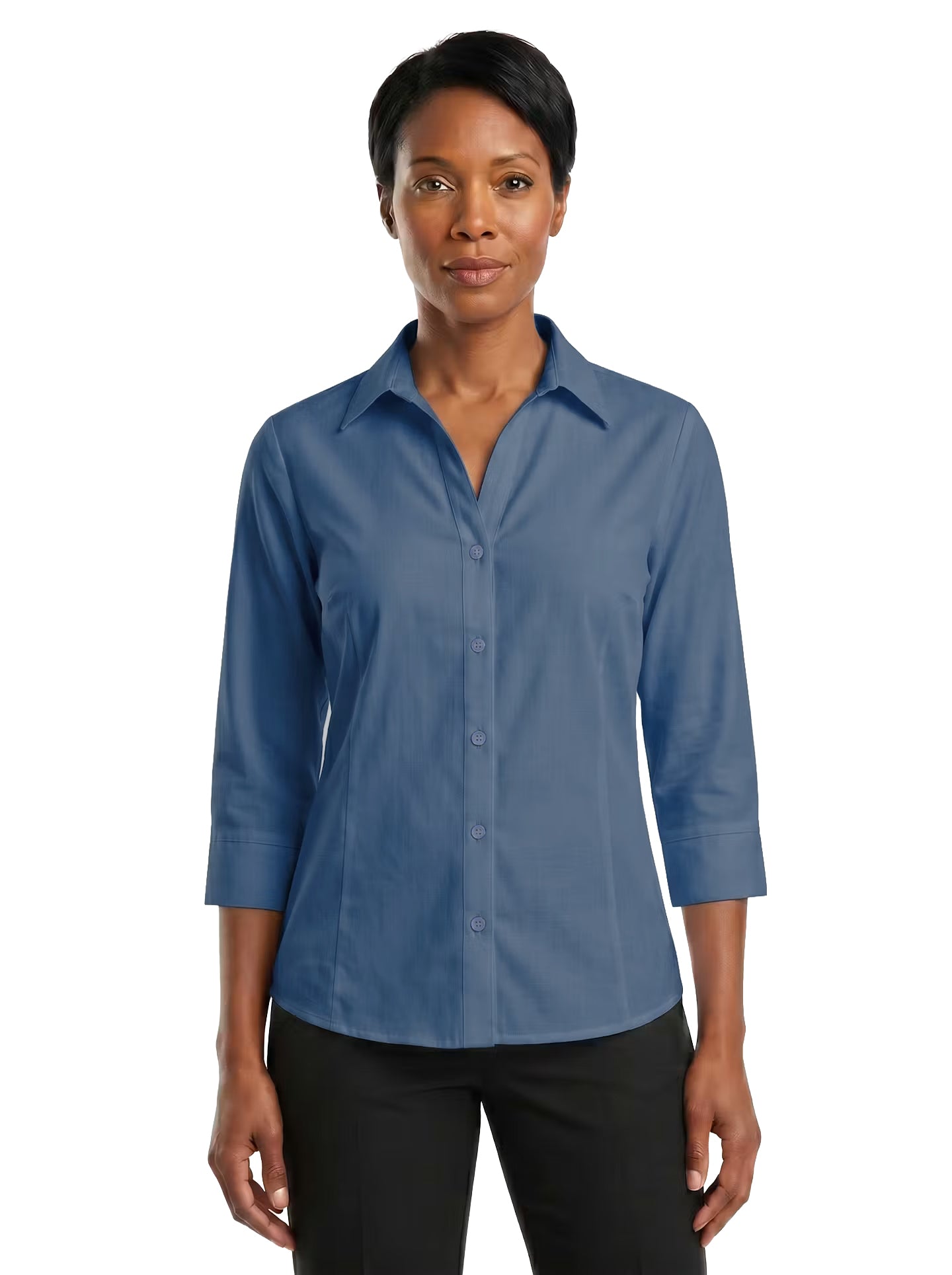 315-CBS Women's Chambray 3/4 Dress Shirt