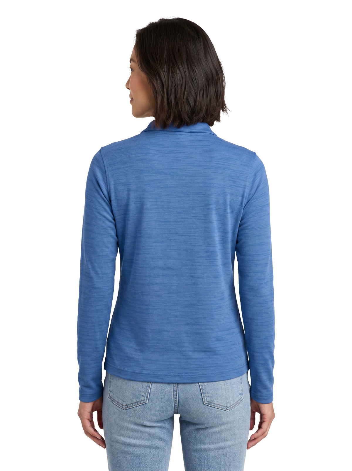 480-TSJ Women's Tiger Stripe Jersey Long Sleeve ¼ Zip Polo