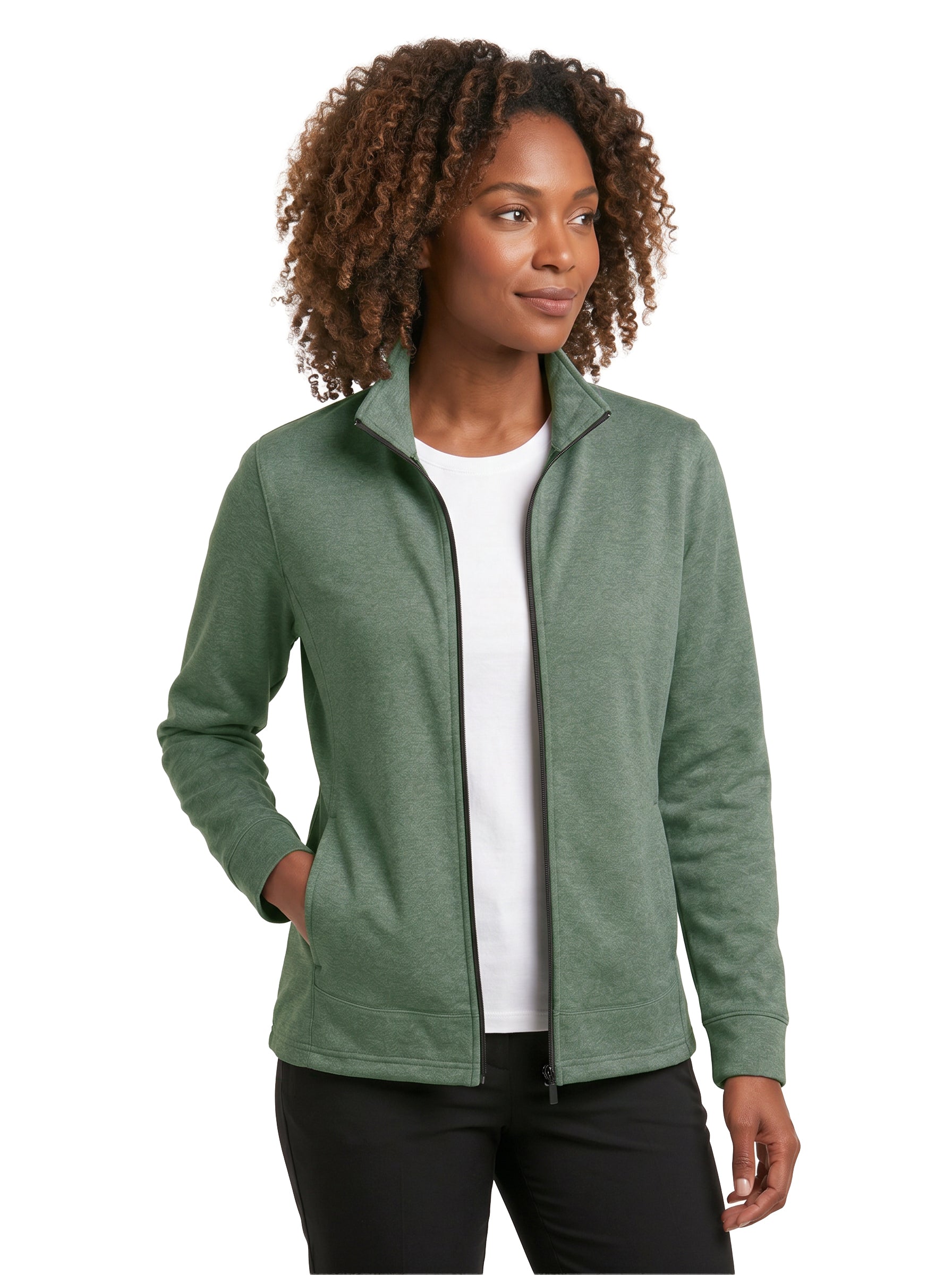618-BDI Women's Bonded Interlock Full Zip Jacket