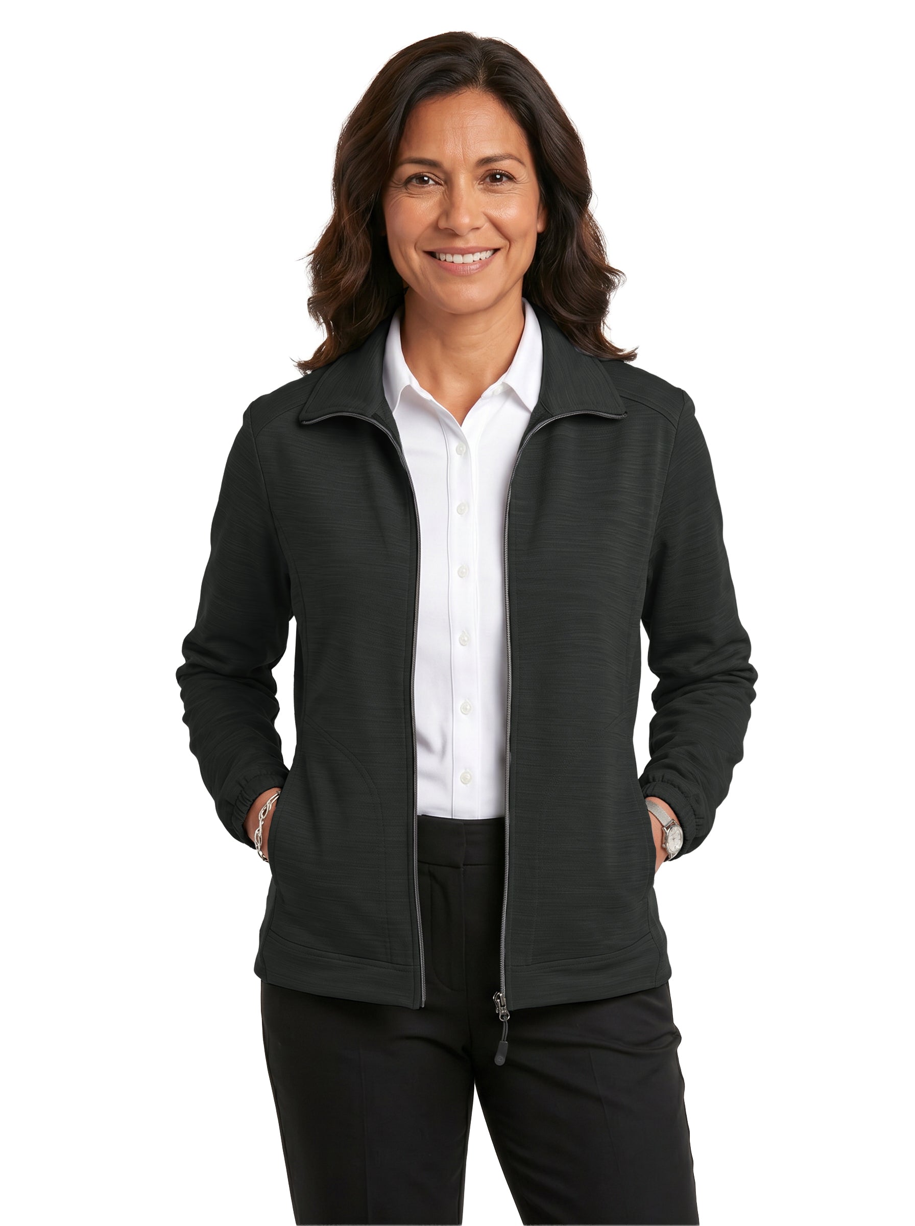 645-TSF Women's Tiger Stripe Soft Shell Fleece Full Zip Jacket