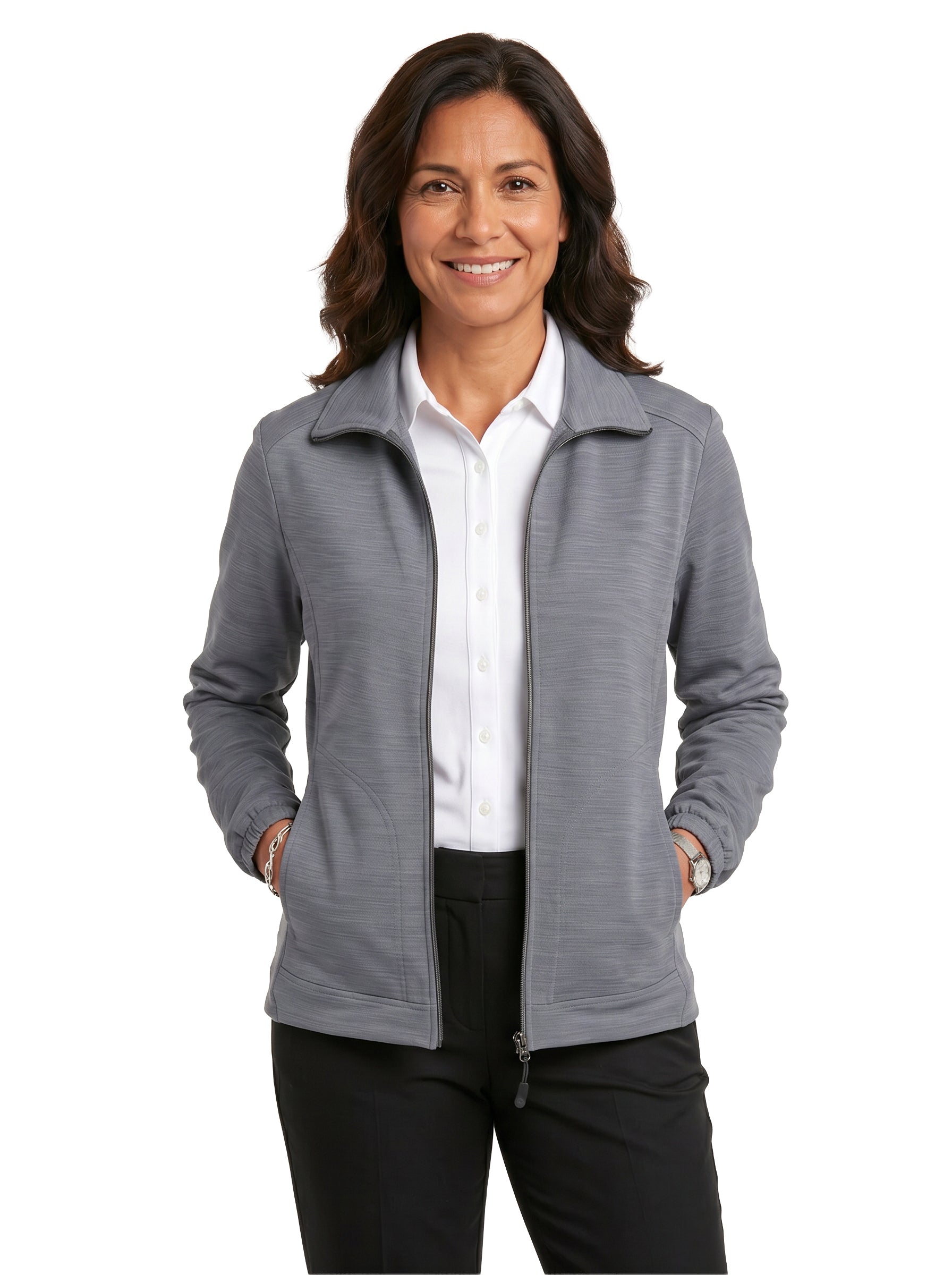 645-TSF Women's Tiger Stripe Soft Shell Fleece Full Zip Jacket