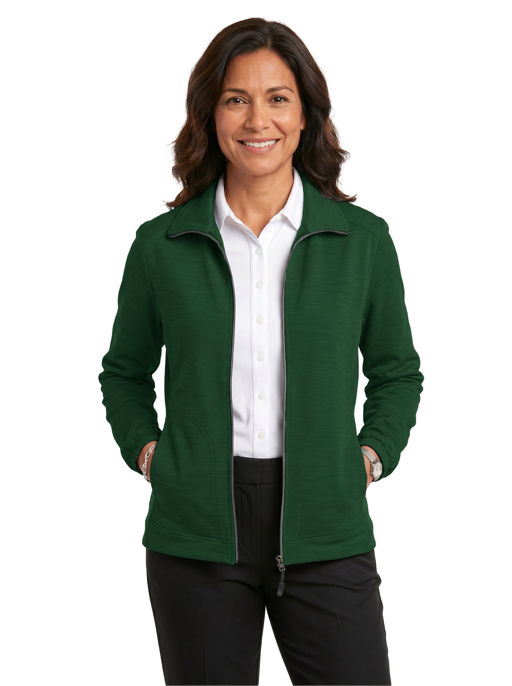 645-TSF Women's Tiger Stripe Soft Shell Fleece Full Zip Jacket