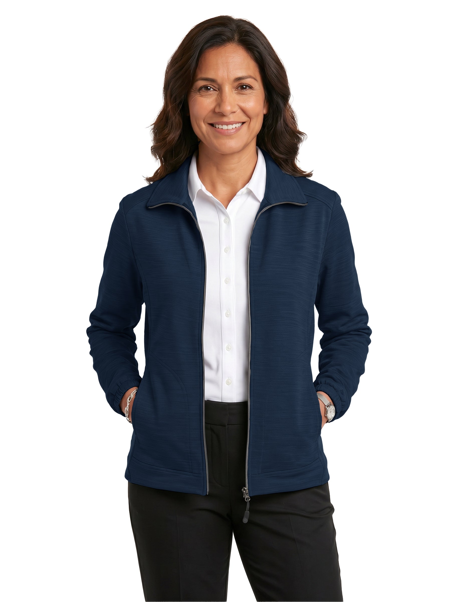 645-TSF Women's Tiger Stripe Soft Shell Fleece Full Zip Jacket
