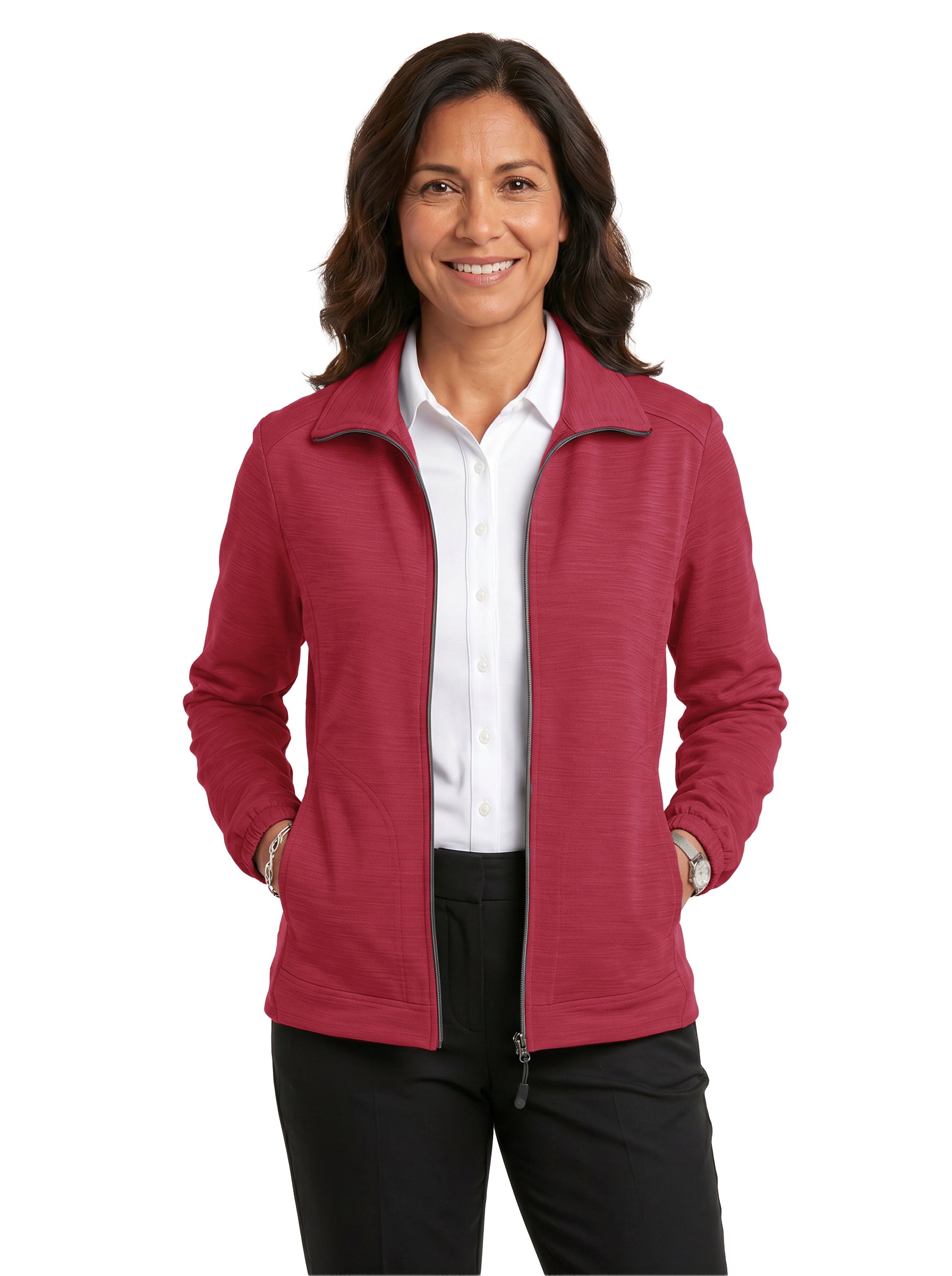 645-TSF Women's Tiger Stripe Soft Shell Fleece Full Zip Jacket