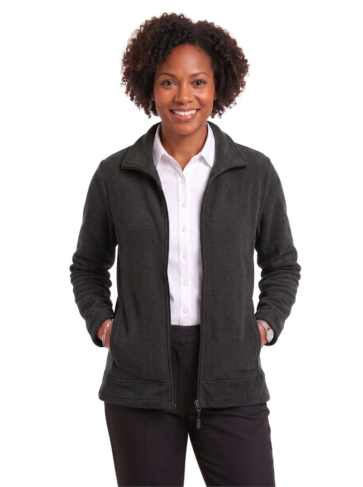646-VSF Ladies' Velour Fleece Full Zip Jacket