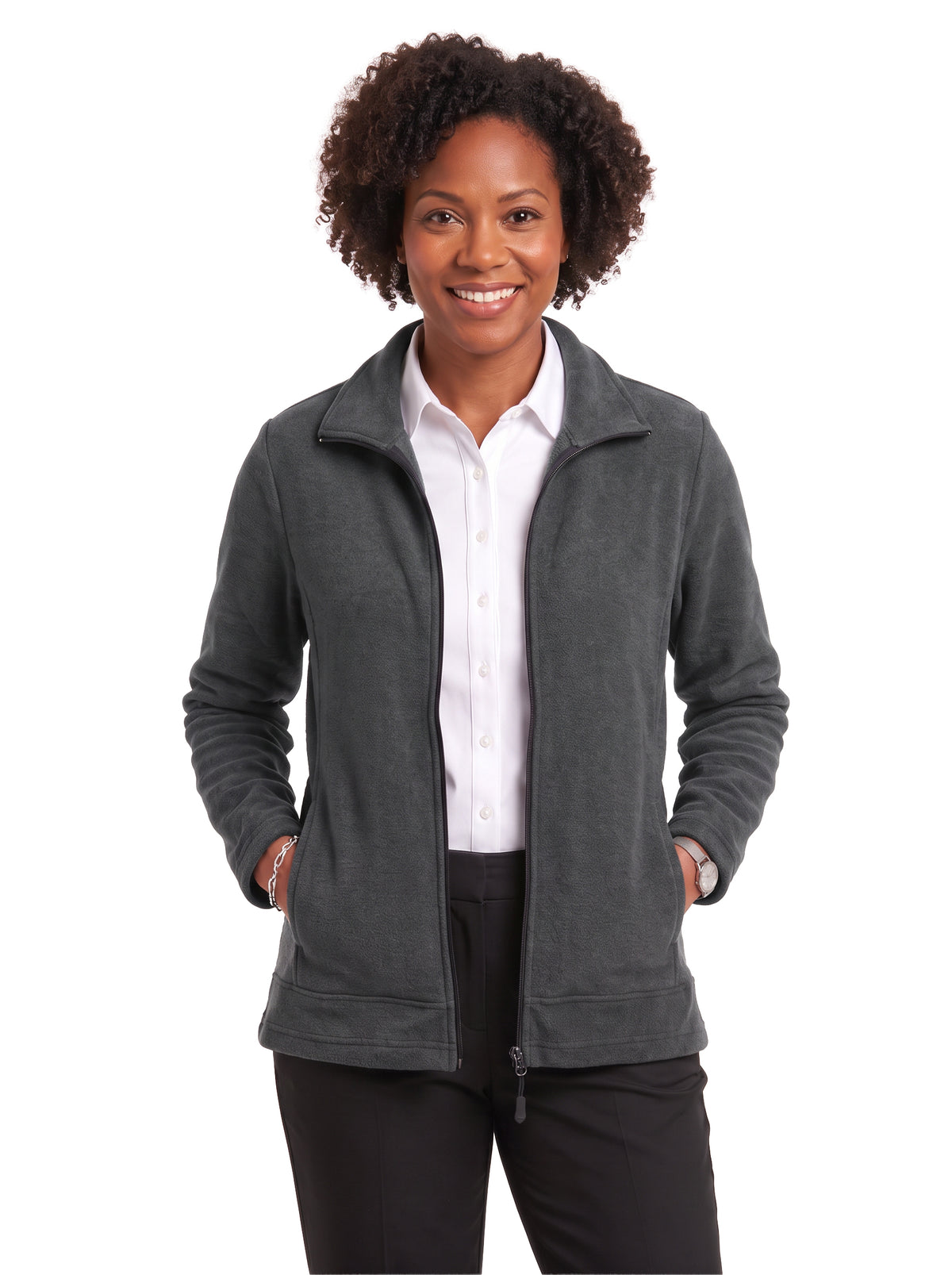 646-VSF Ladies' Velour Fleece Full Zip Jacket