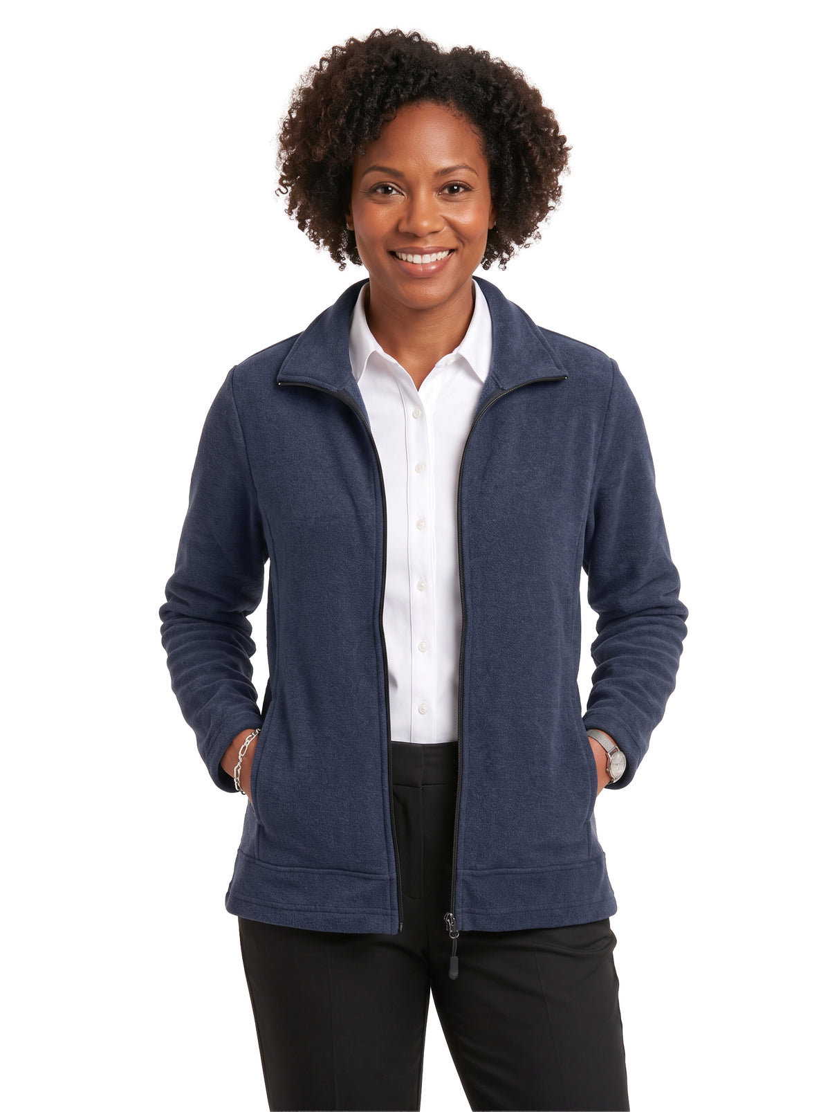 646-VSF Ladies' Velour Fleece Full Zip Jacket