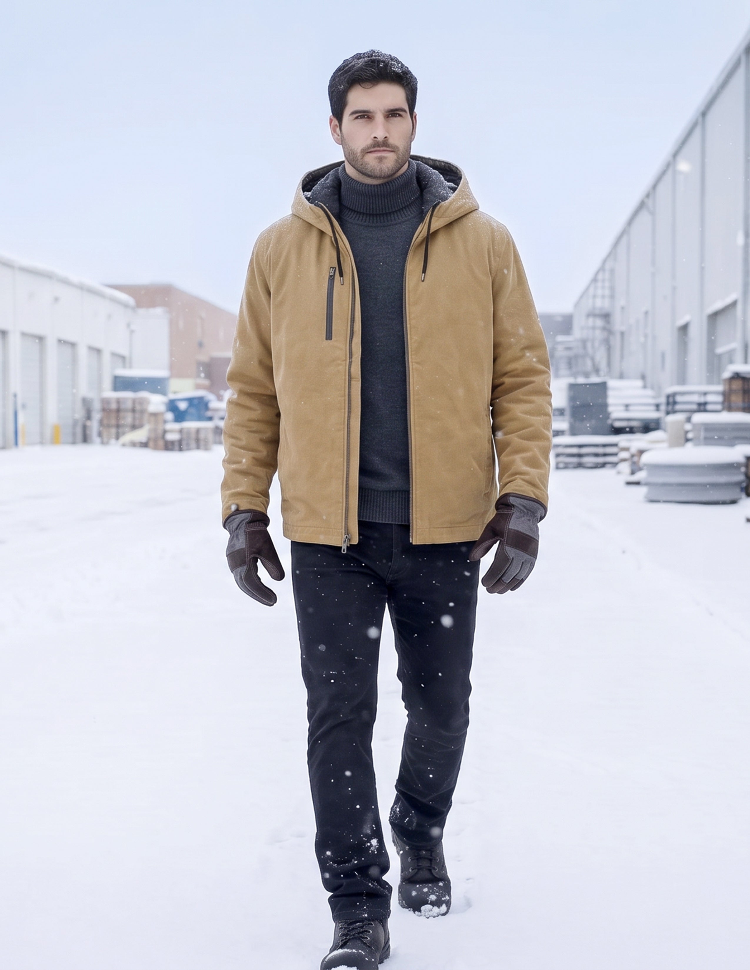 8768-CAV Men's Duck Canvas Full Zip Hooded Jacket