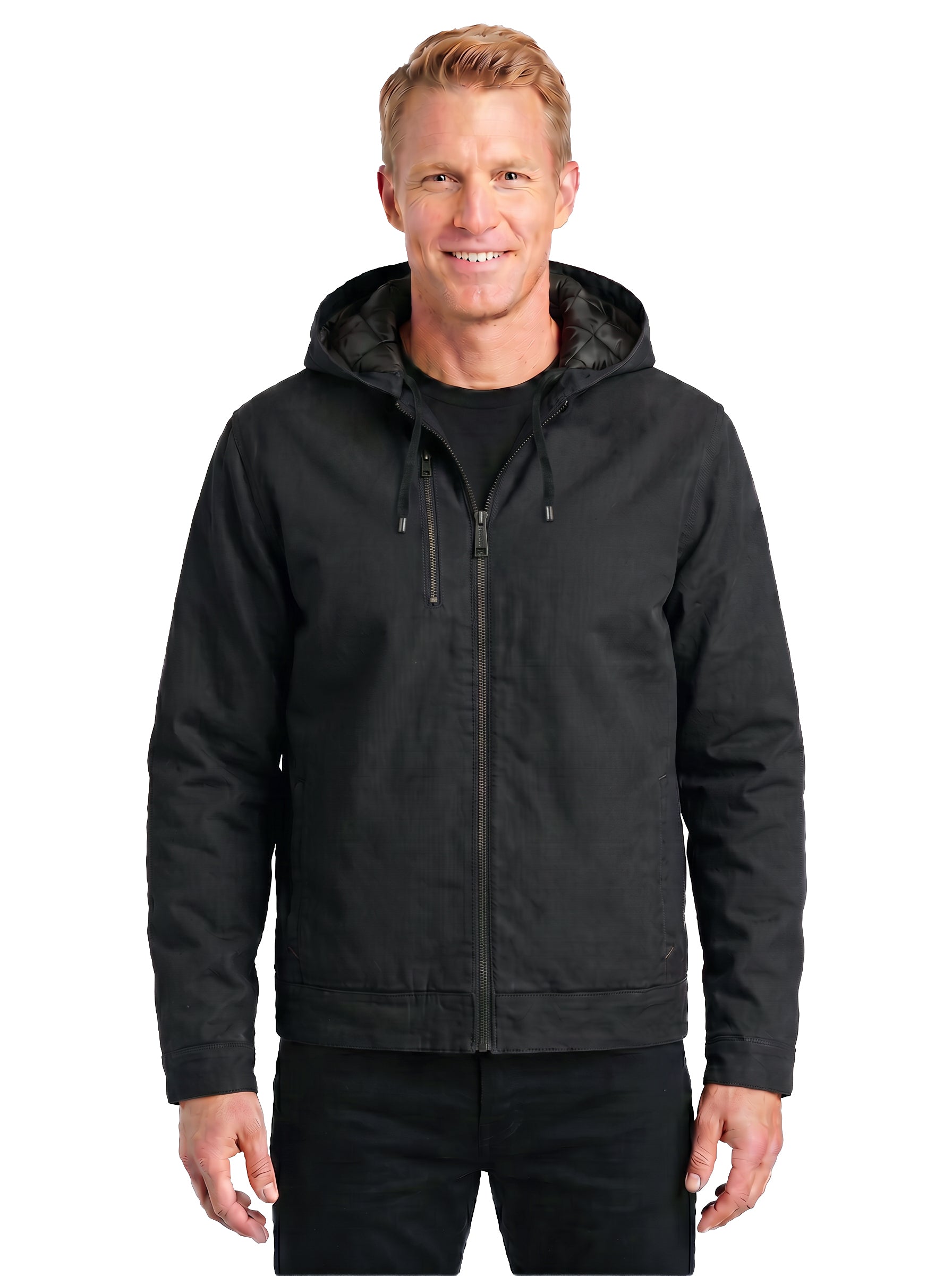 8768-CAV Men's Duck Canvas Full Zip Hooded Jacket