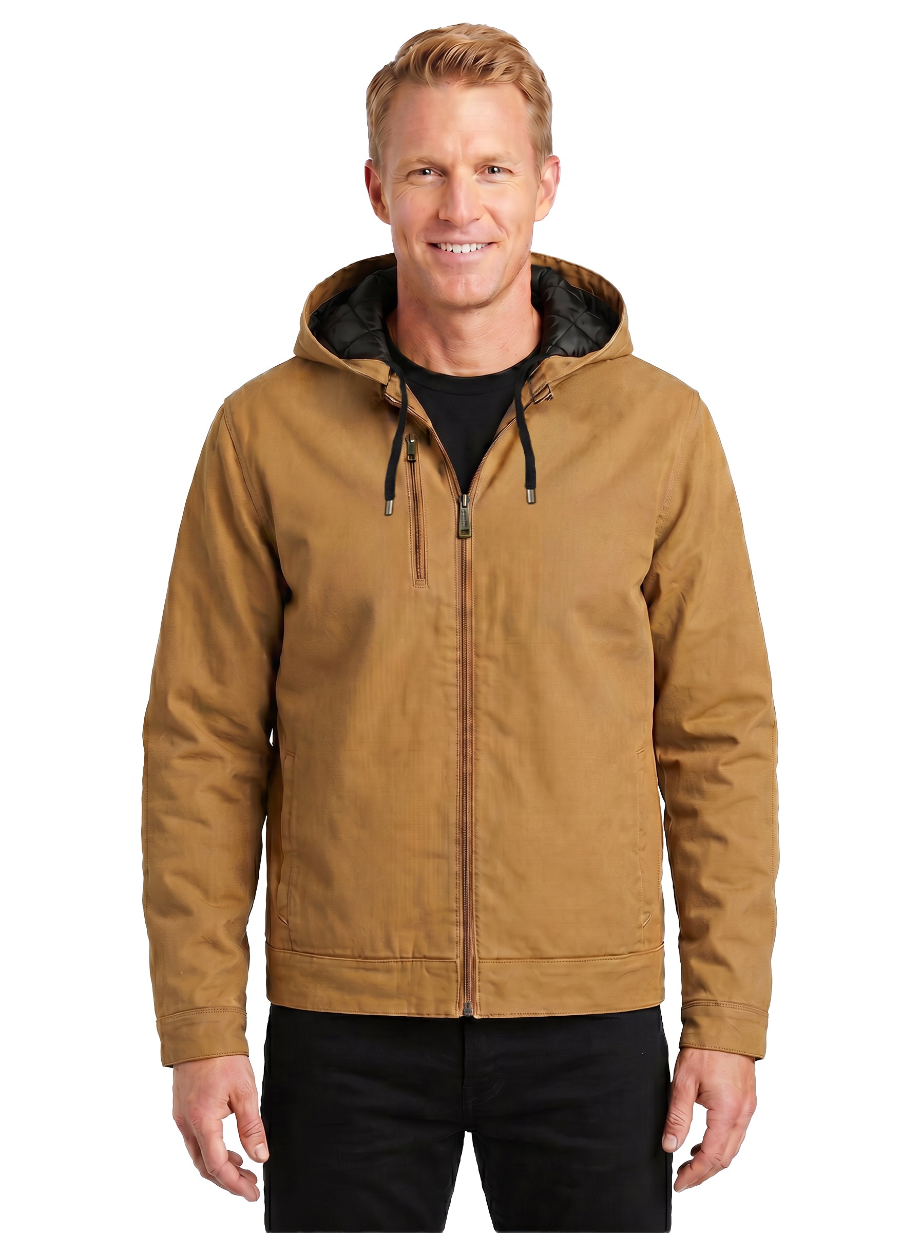 8768-CAV Men's Duck Canvas Full Zip Hooded Jacket