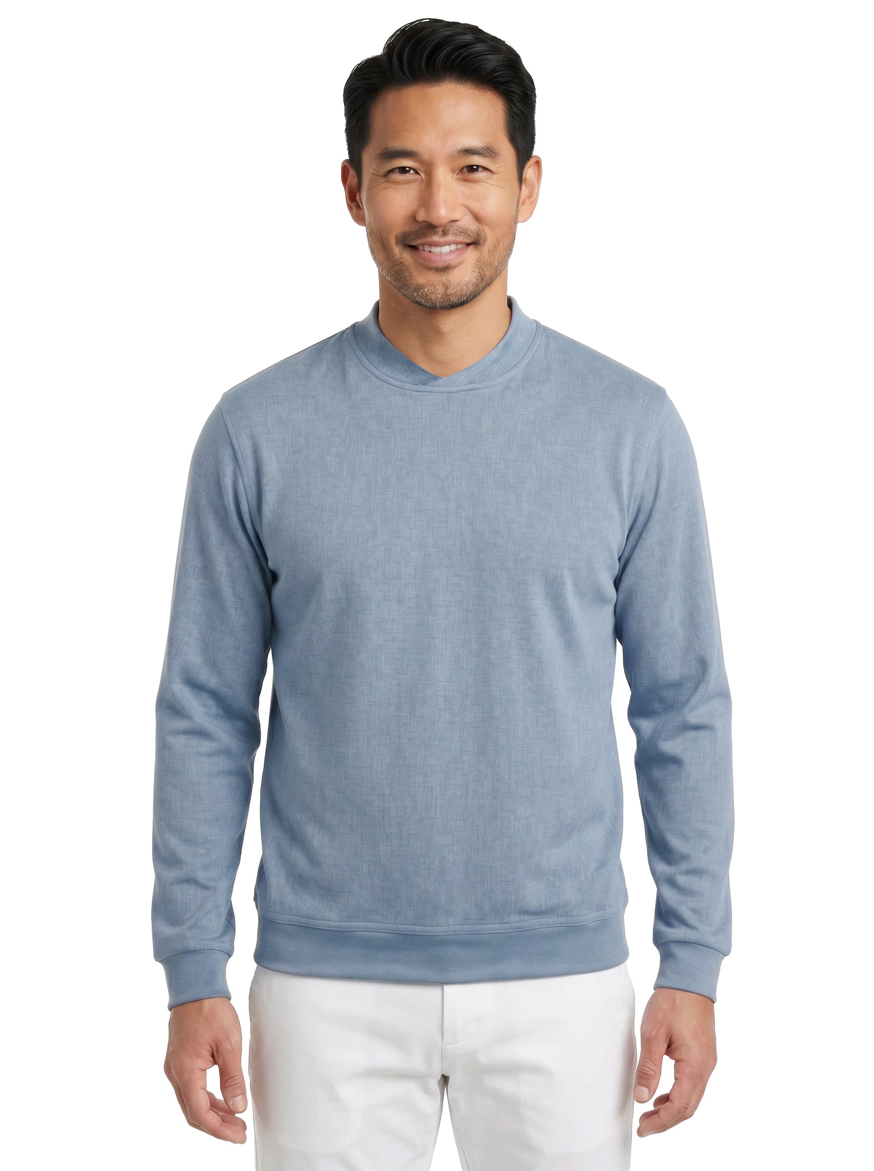 9011-CBS Men's Chambray Crew Neck Wind Shirt