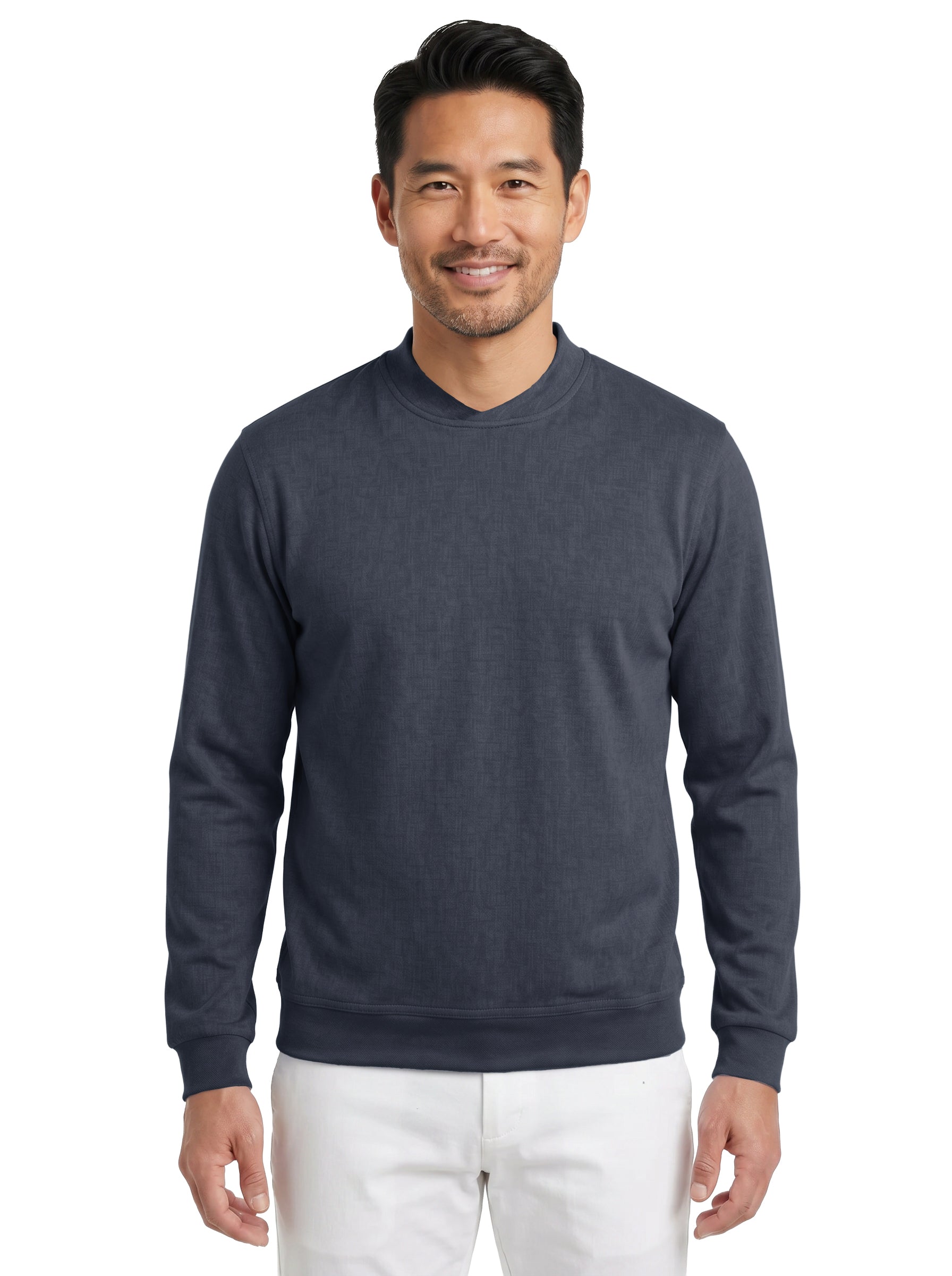9011-CBS Men's Chambray Crew Neck Wind Shirt