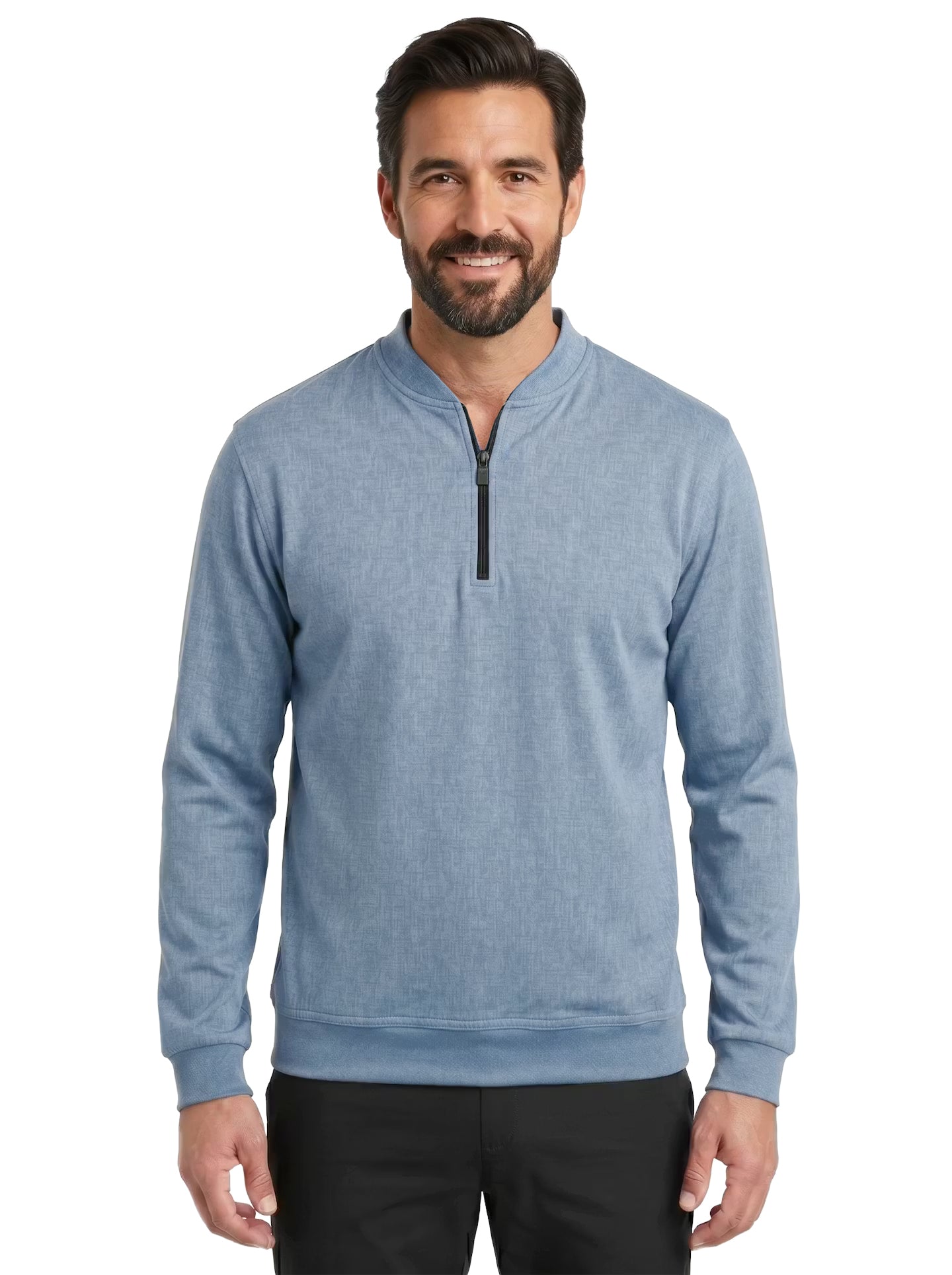 9411-CBS Men's Chambray ¼ Zip Wind Shirt