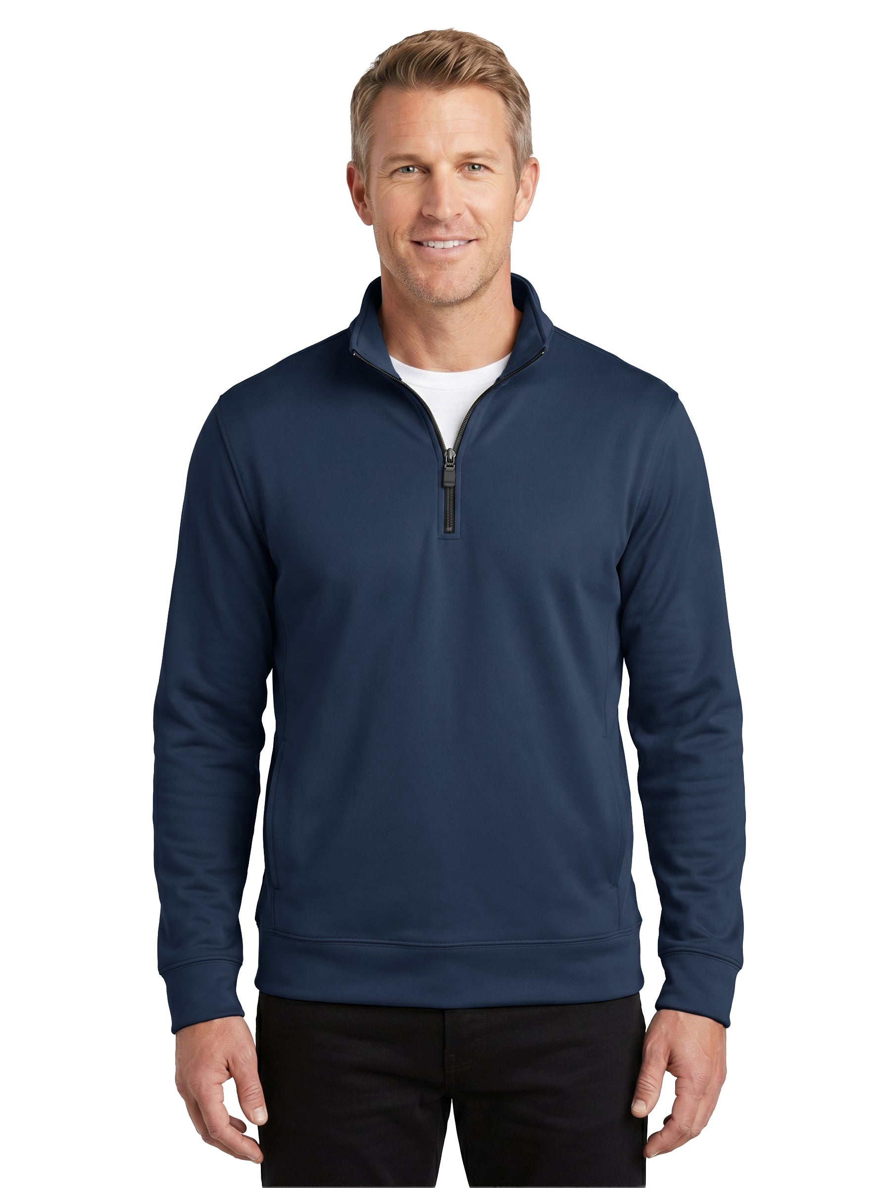 9437-BDI Men's Bonded Interlock ¼ Zip Pullover