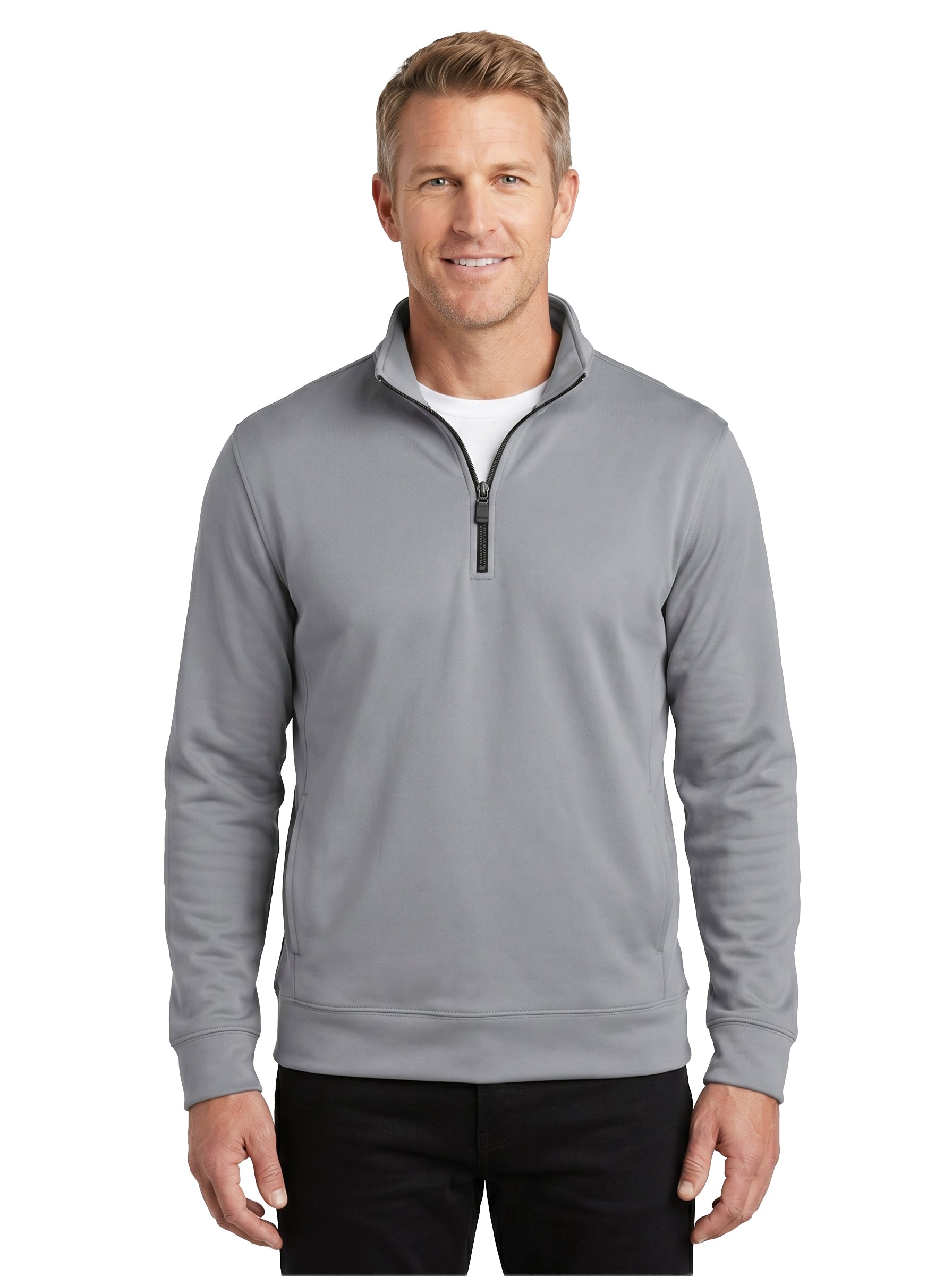 9437-BDI Men's Bonded Interlock ¼ Zip Pullover