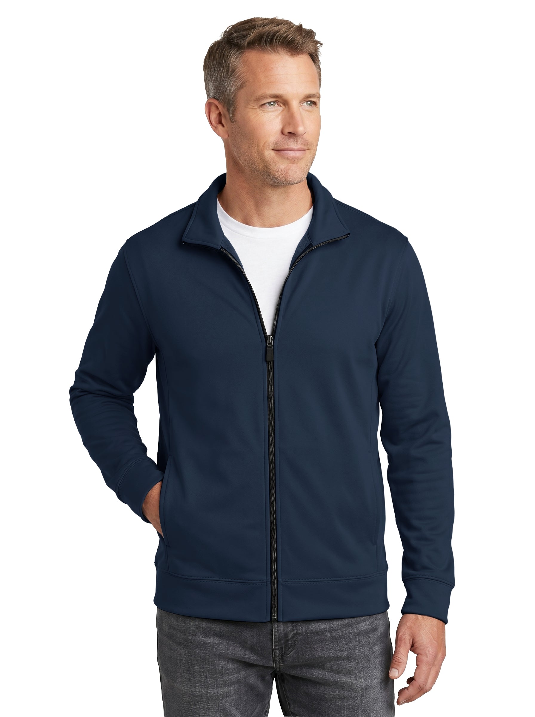 9517-BDI Men's Bonded Interlock Full Zip Jacket