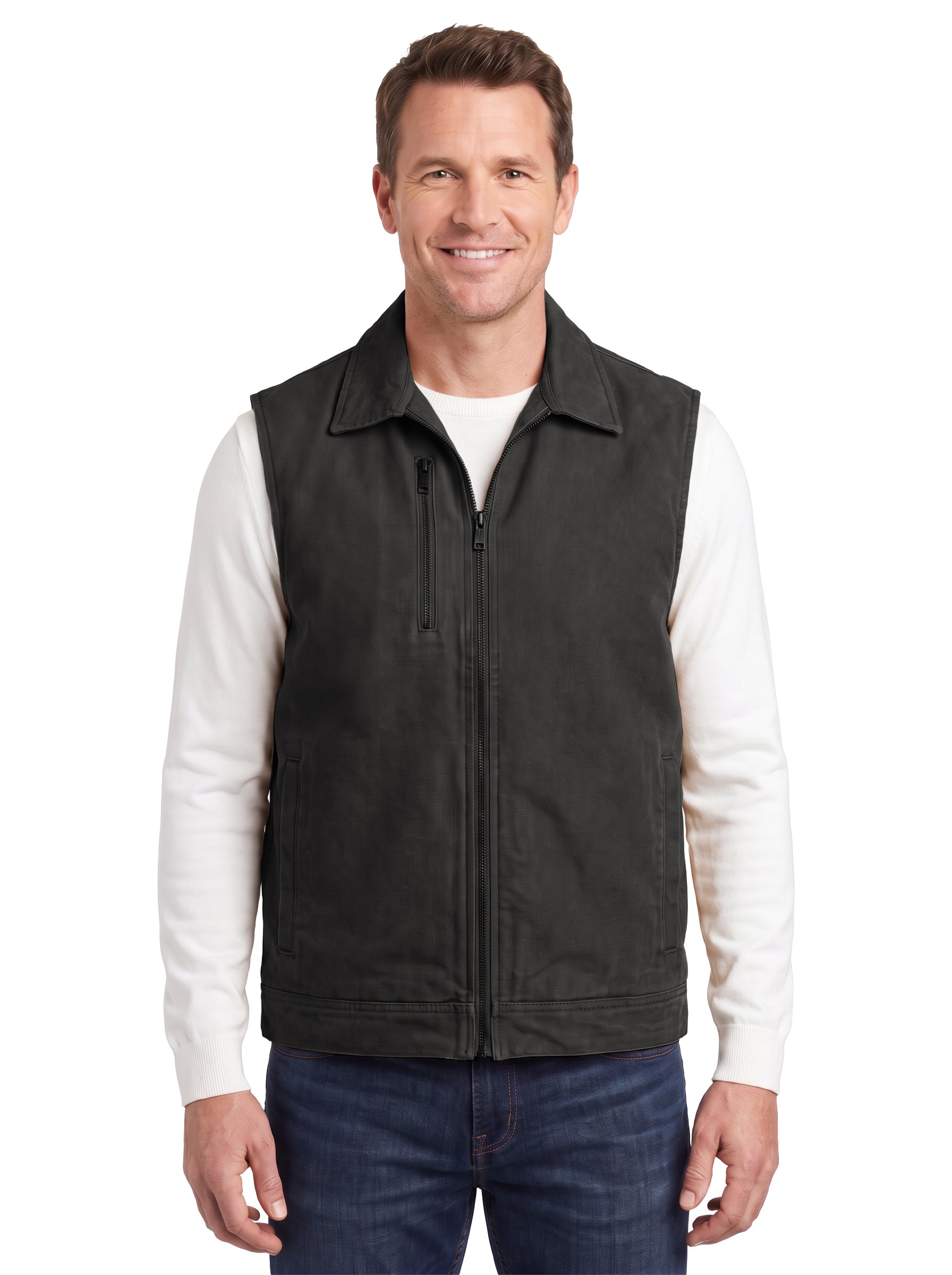 8529-CAV Men's Duck Canvas Full Zip Vest