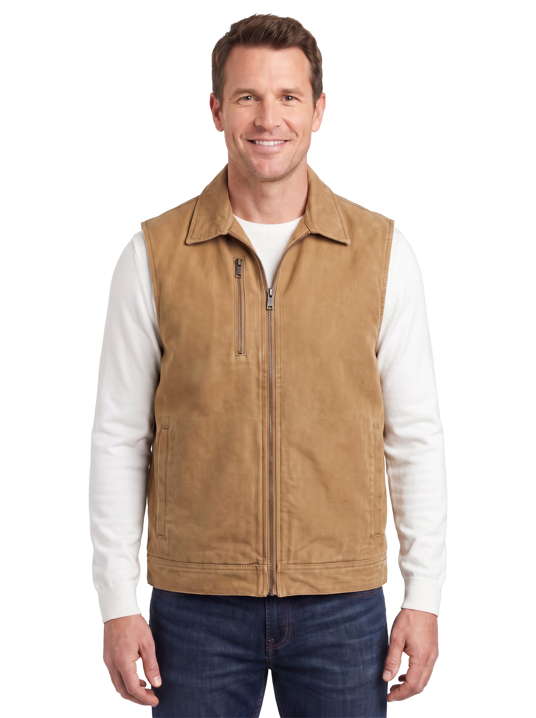 8529-CAV Men's Duck Canvas Full Zip Vest