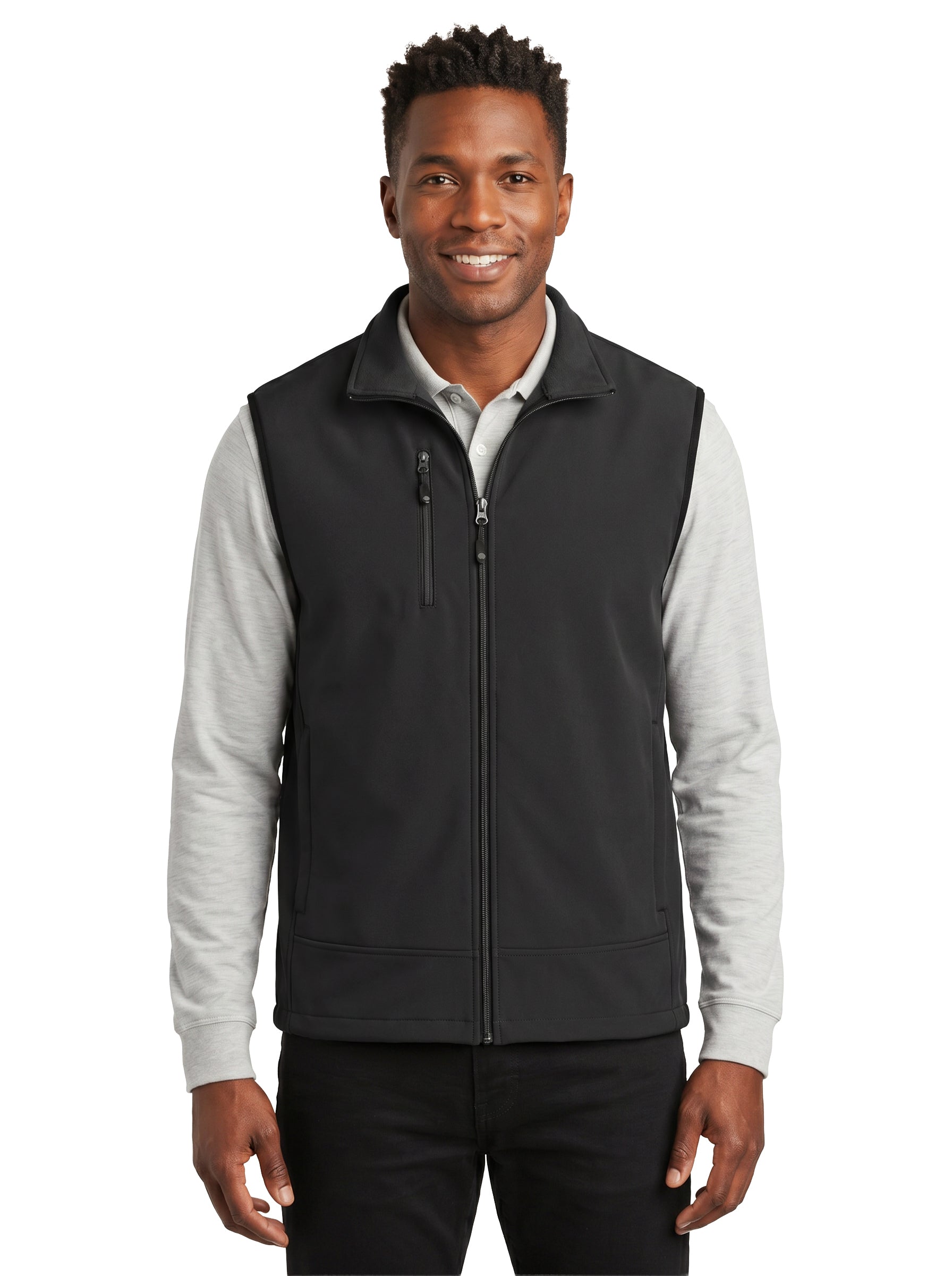 9529-S3F Men's 3 Layers Soft Shell Full Zip Vest