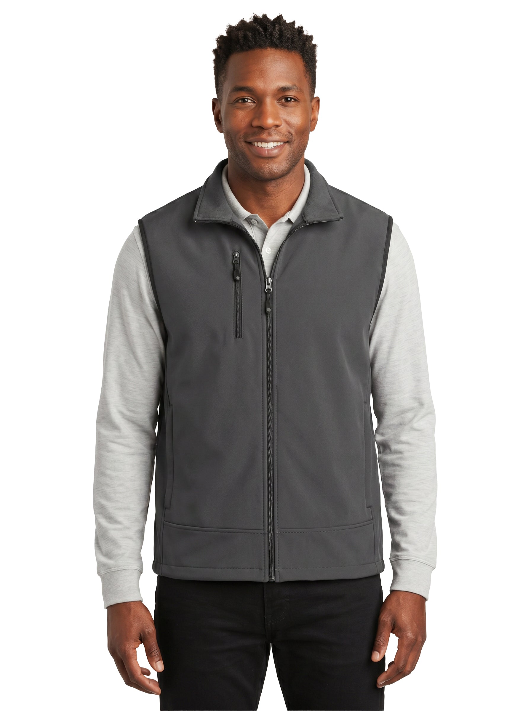 9529-S3F Men's 3 Layers Soft Shell Full Zip Vest