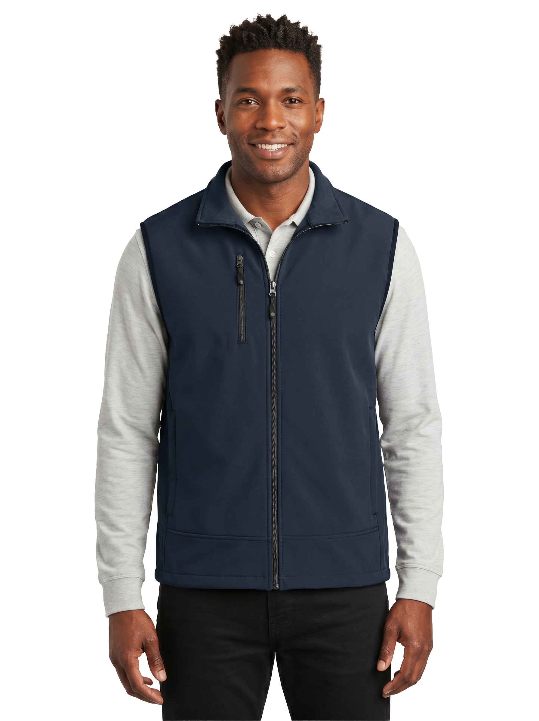 9529-S3F Men's 3 Layers Soft Shell Full Zip Vest