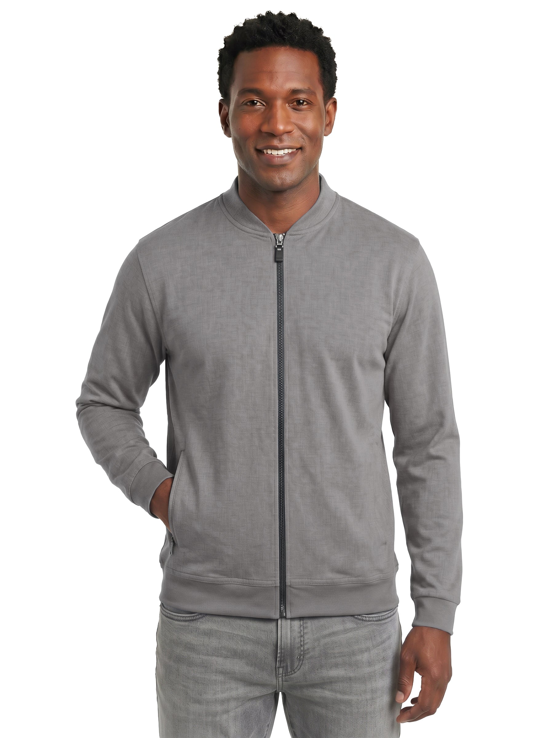 9611-CBS Men's Chambray Full zip Wind Jacket