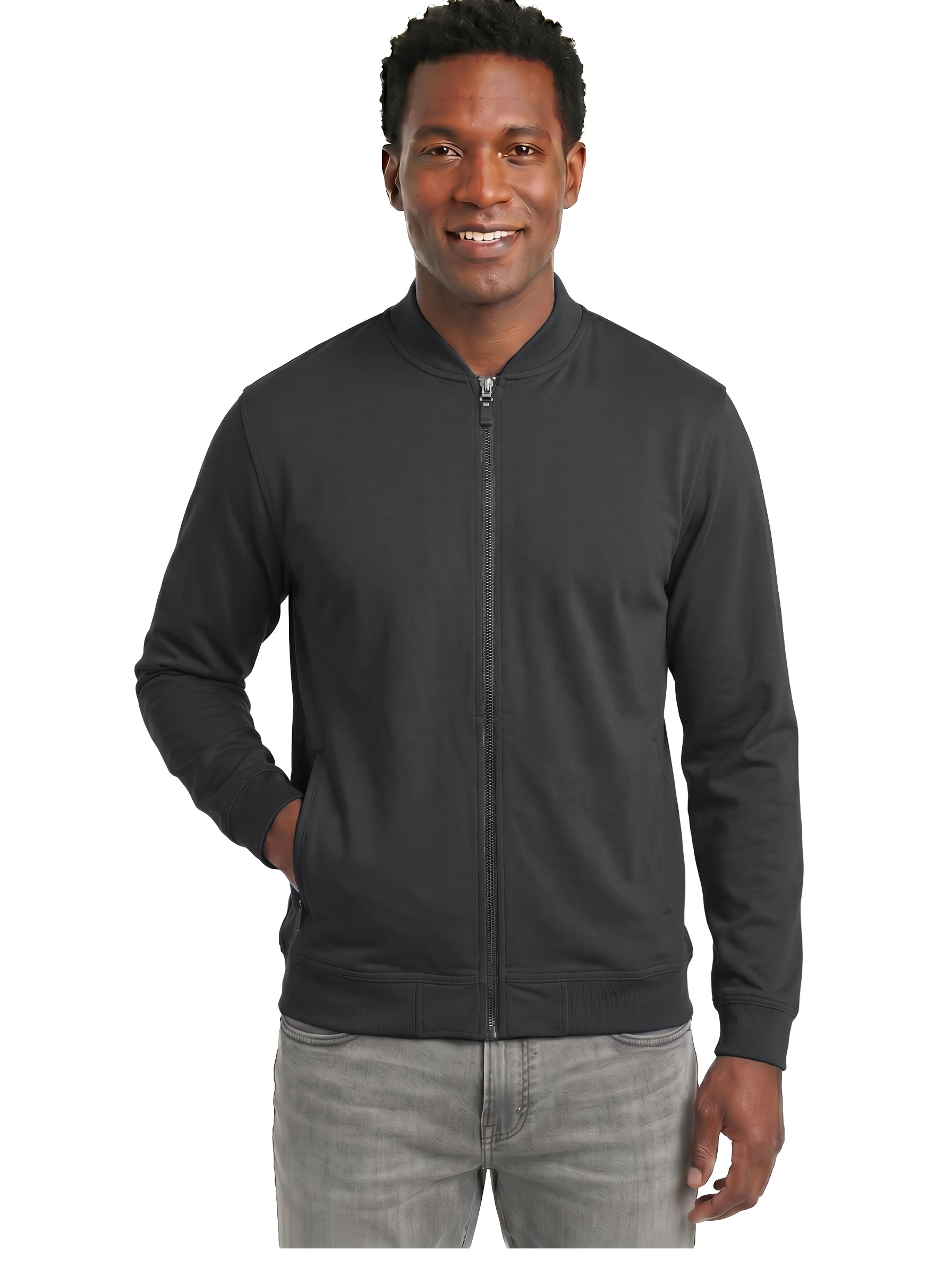 9611-CBS Men's Chambray Full zip Wind Jacket
