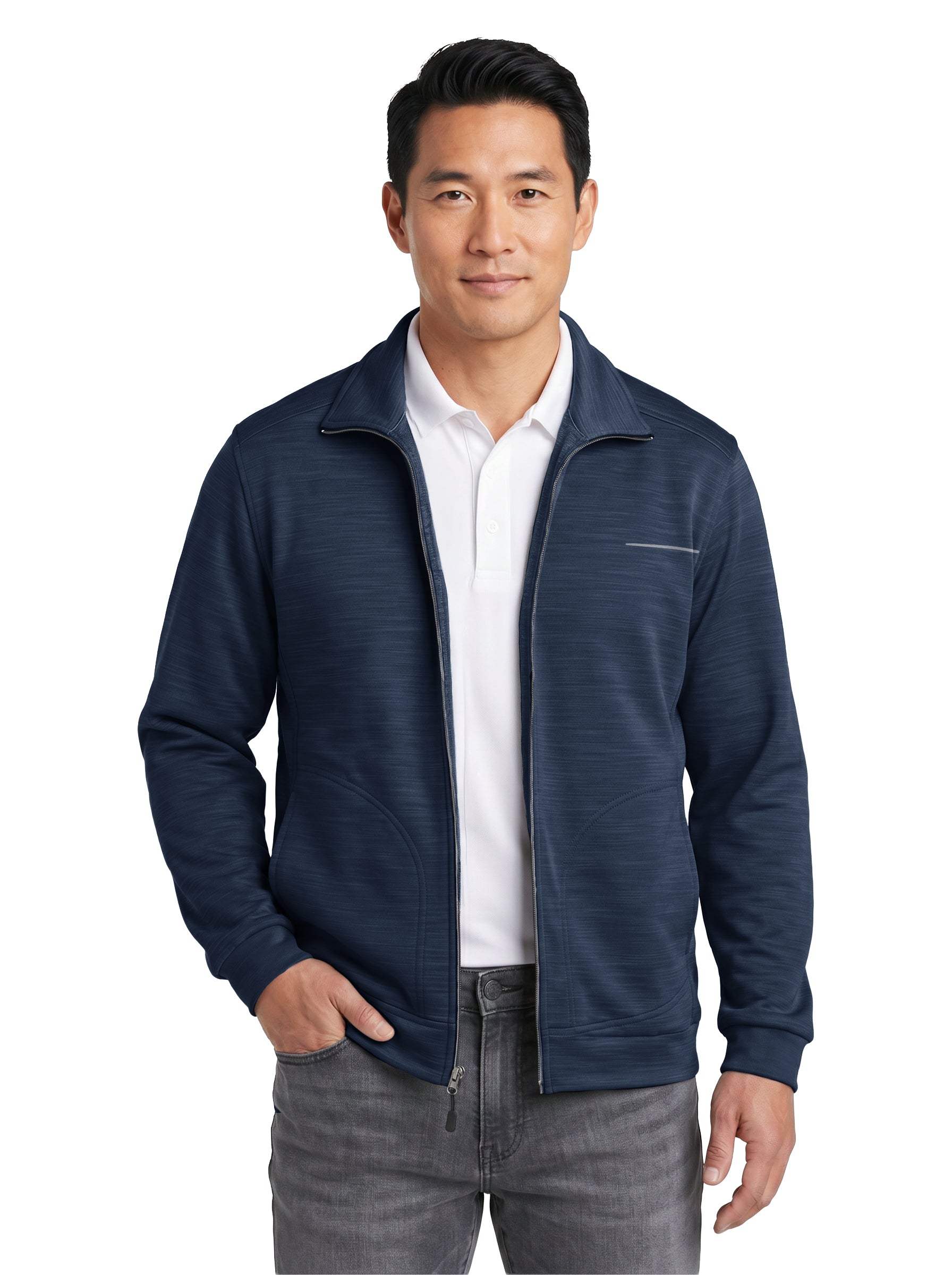 9645-TSF Men's Tiger Stripe Soft Shell Fleece Full Zip Jacket