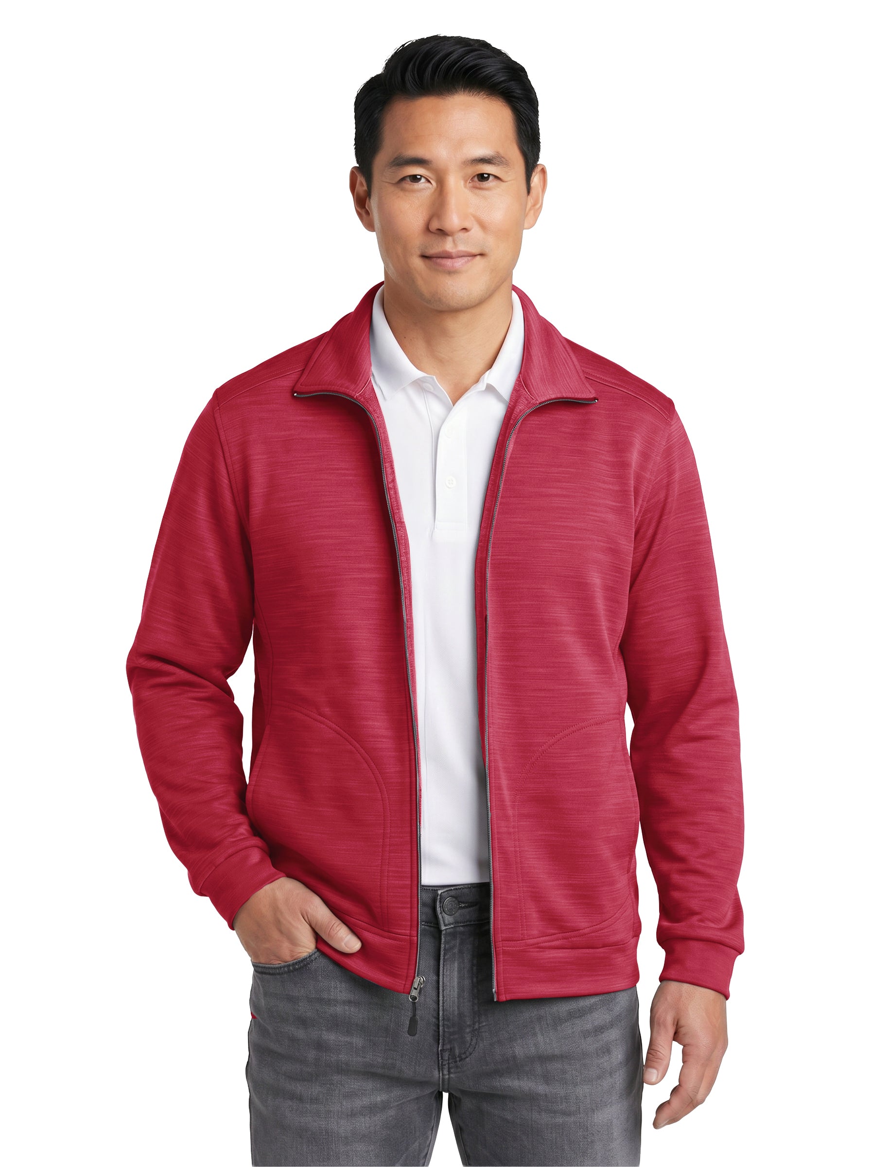 9645-TSF Men's Tiger Stripe Soft Shell Fleece Full Zip Jacket