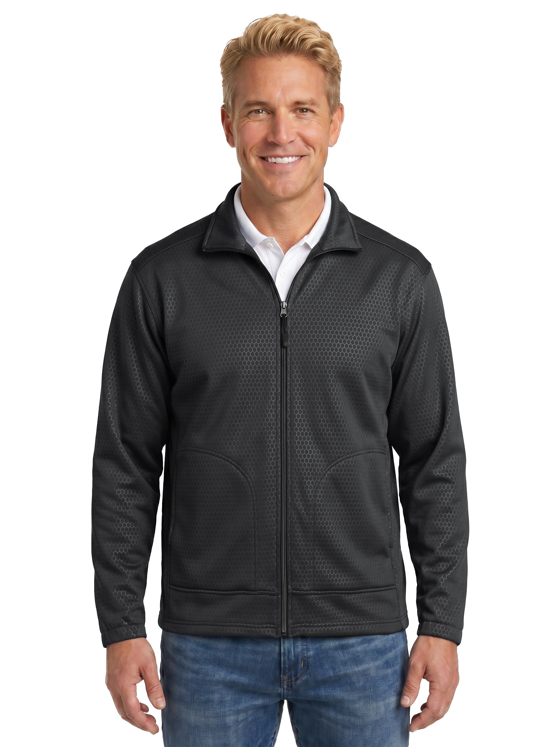 9677-SSE Men's Soft Shell Embossed Full Zip Jacket